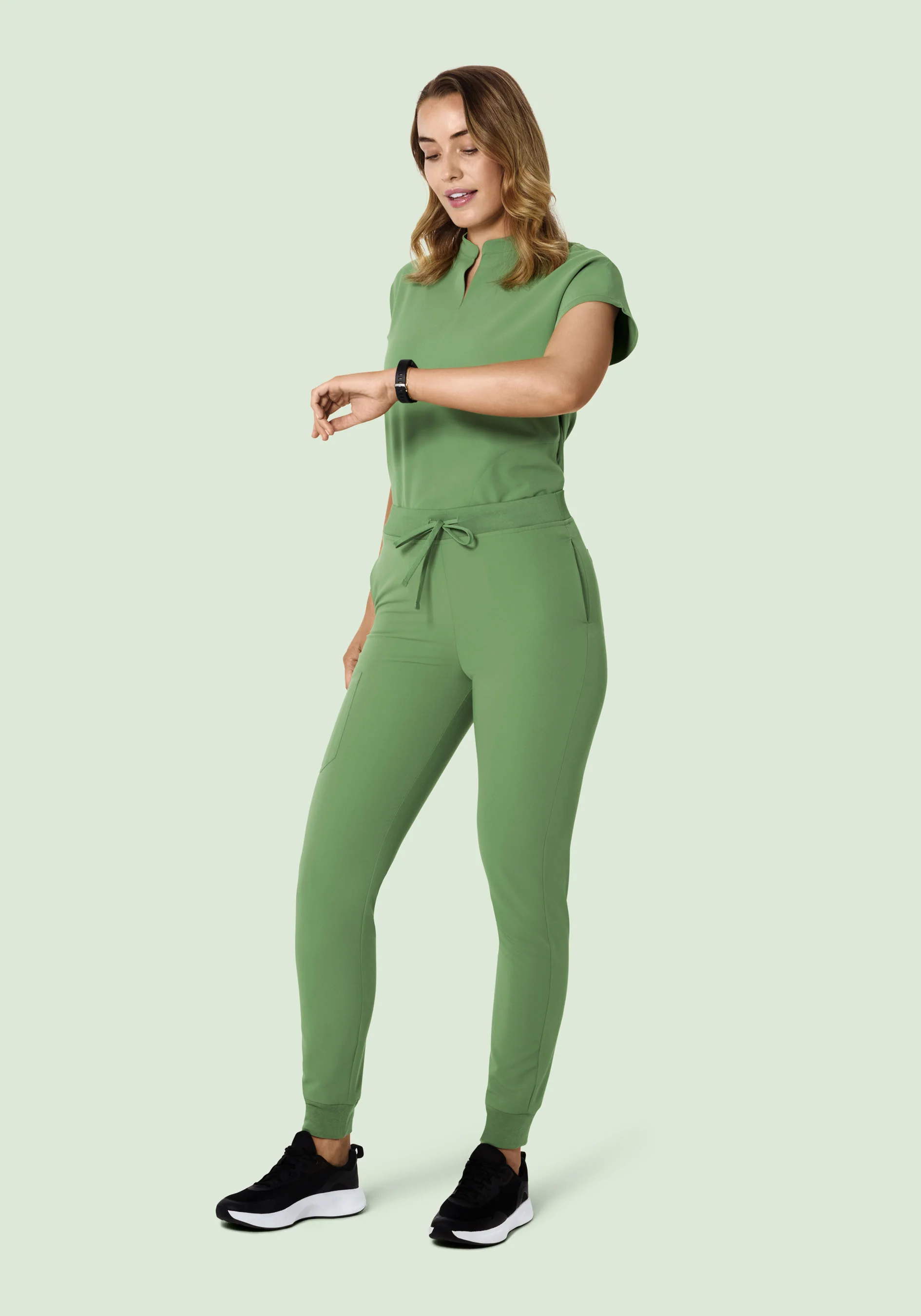 High Waisted Joggers Hazel Green - Image 2