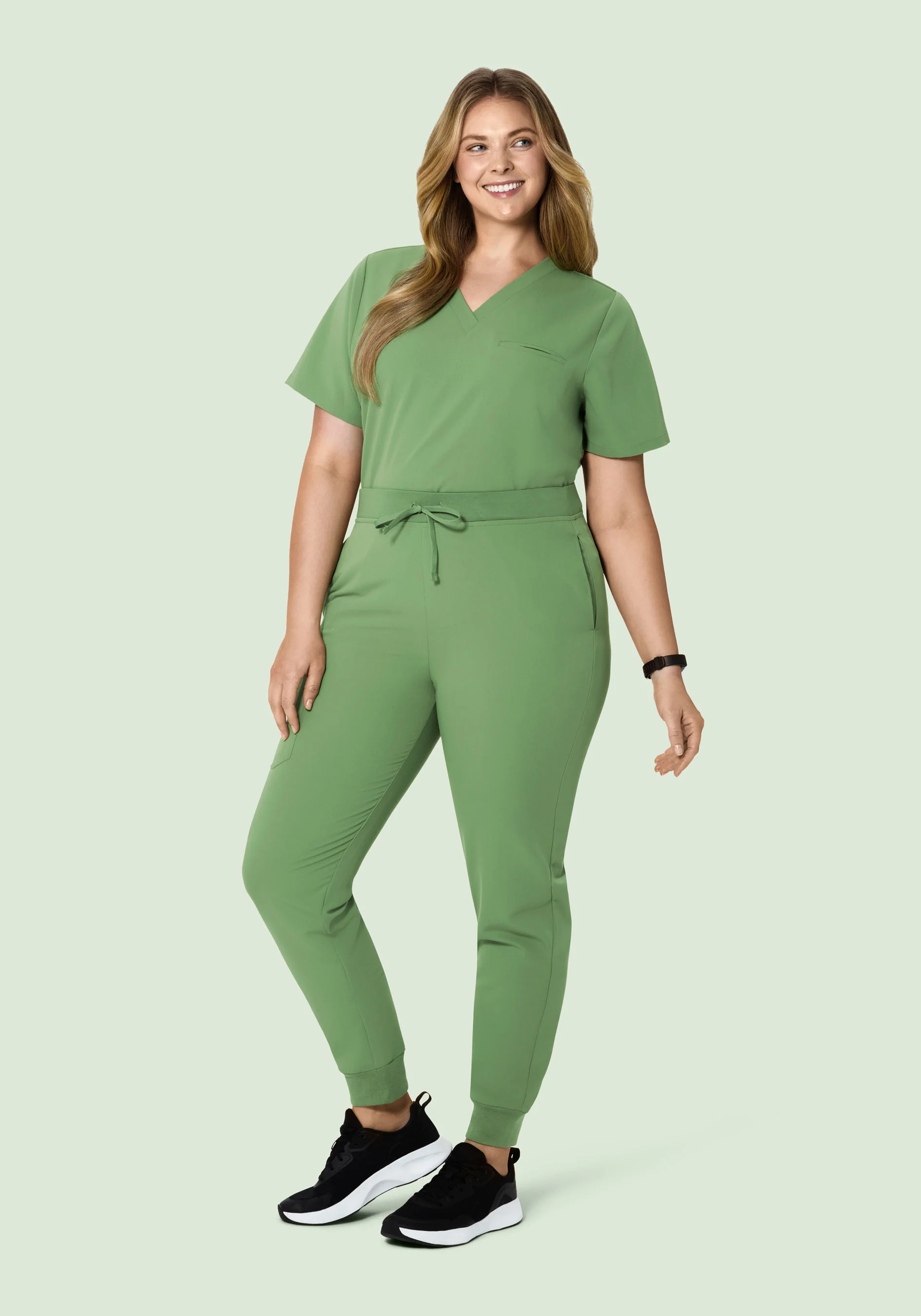High Waisted Joggers Hazel Green - Image 4