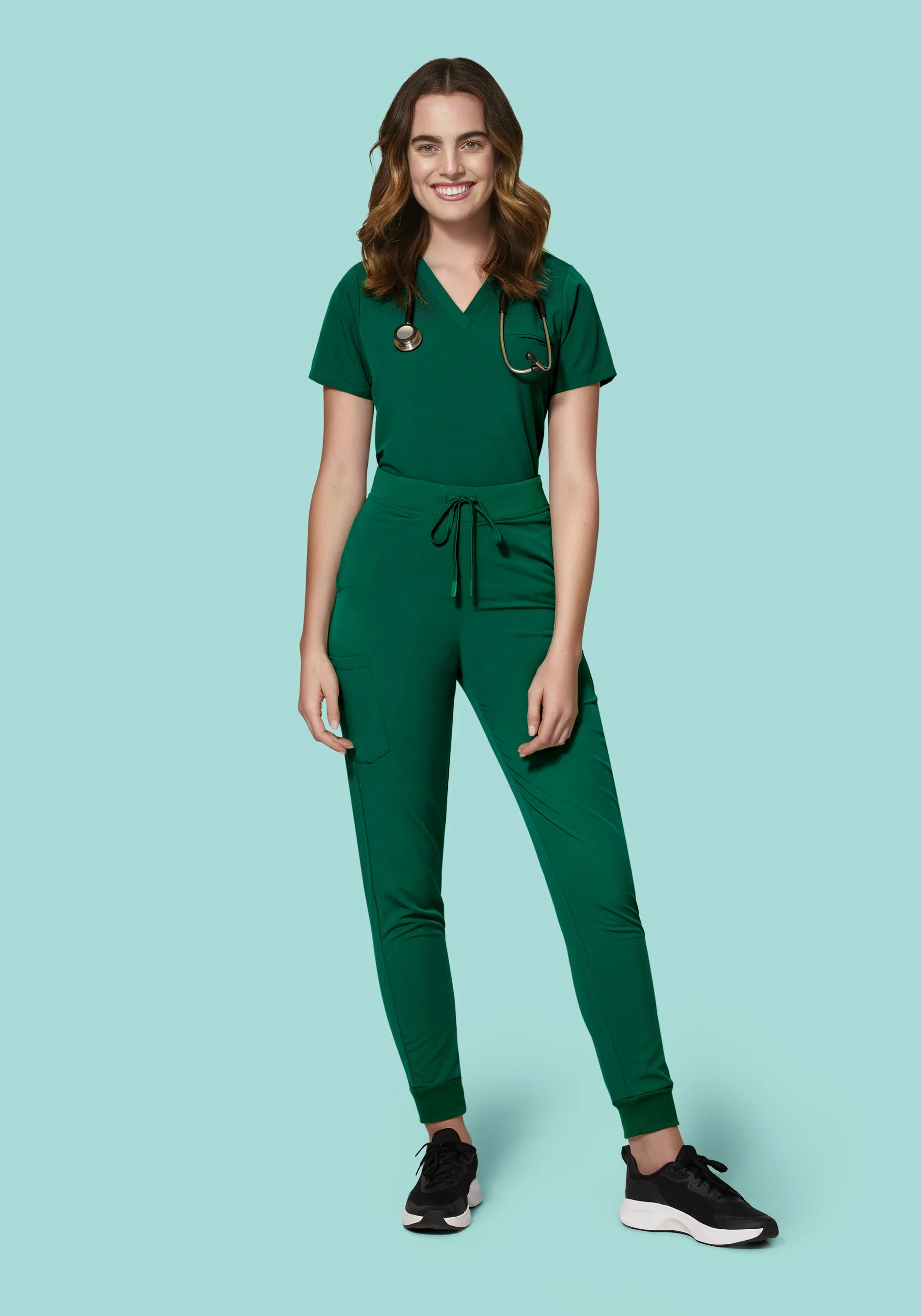 High Waisted Joggers Hunter Green - Image 3