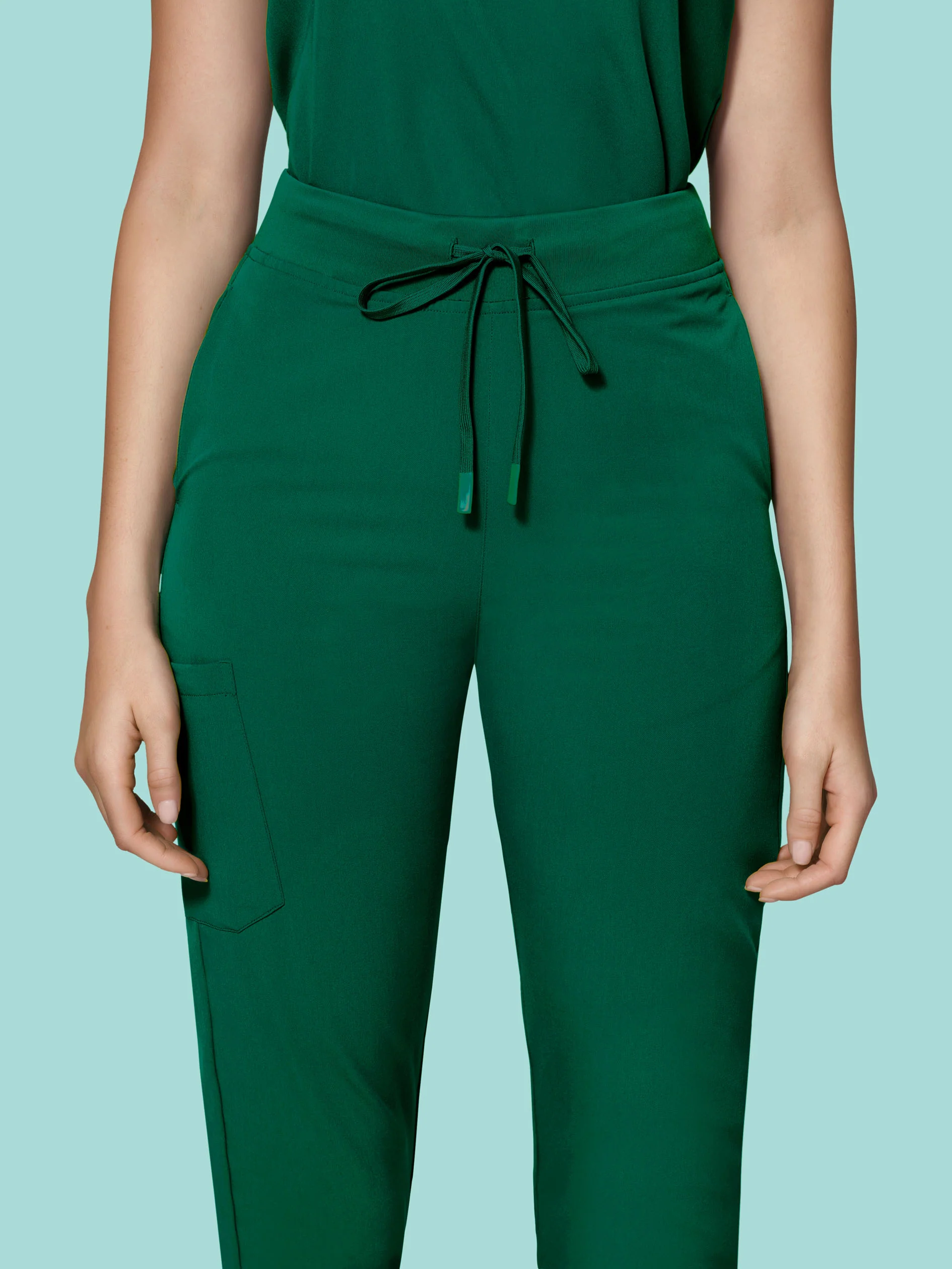 High Waisted Joggers Hunter Green - Image 6