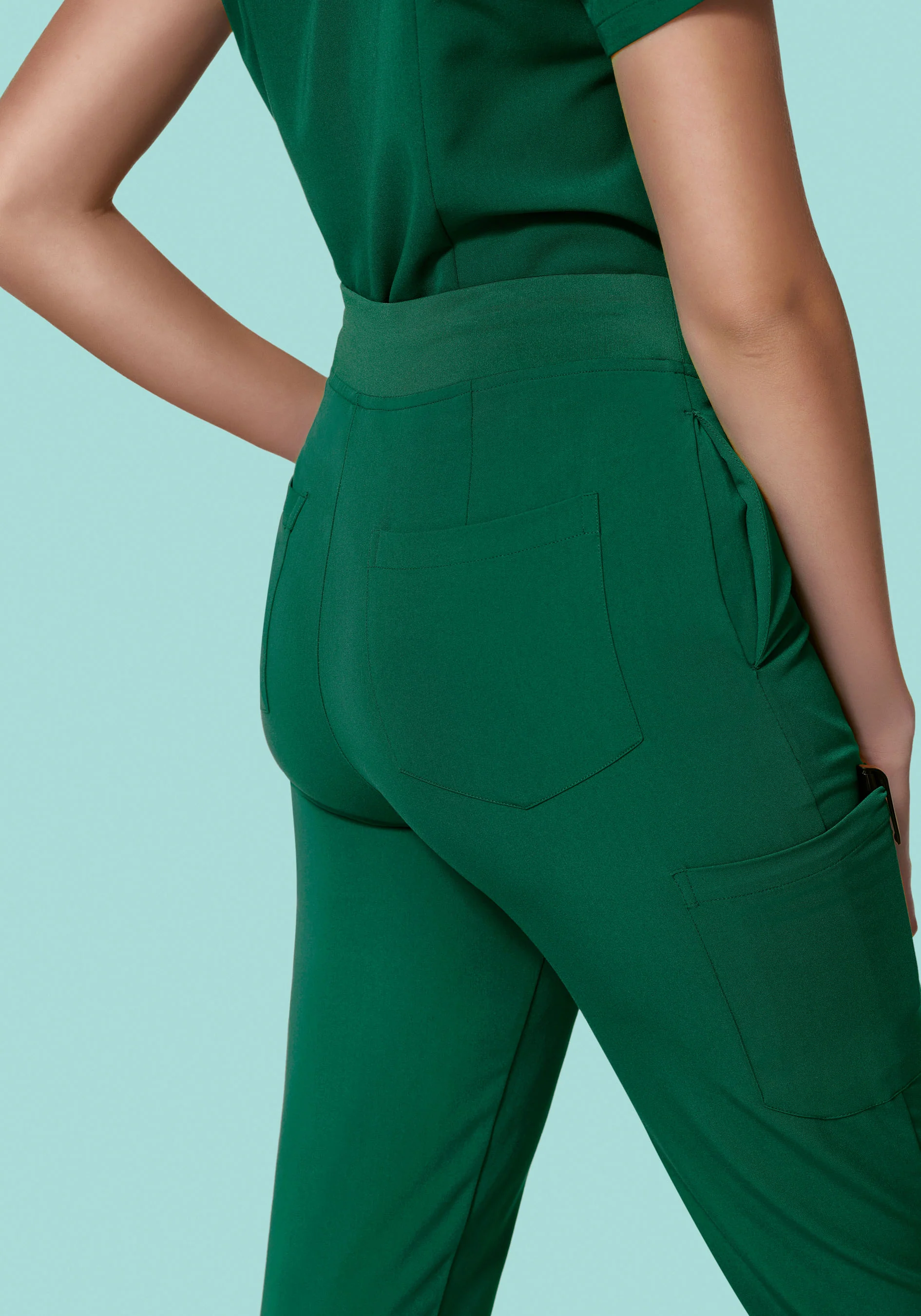 High Waisted Joggers Hunter Green - Image 7