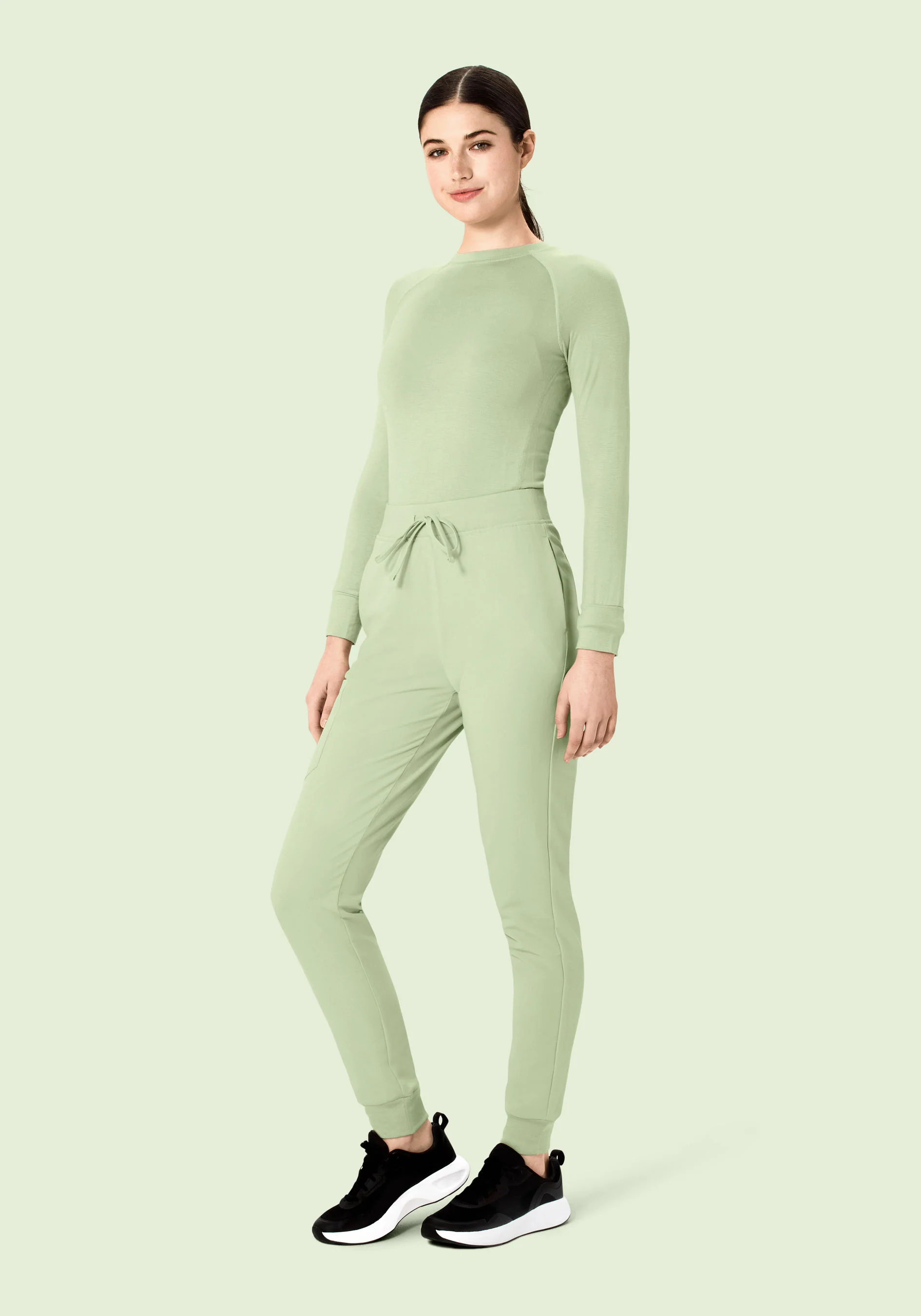 High Waisted Joggers Matcha - Image 2