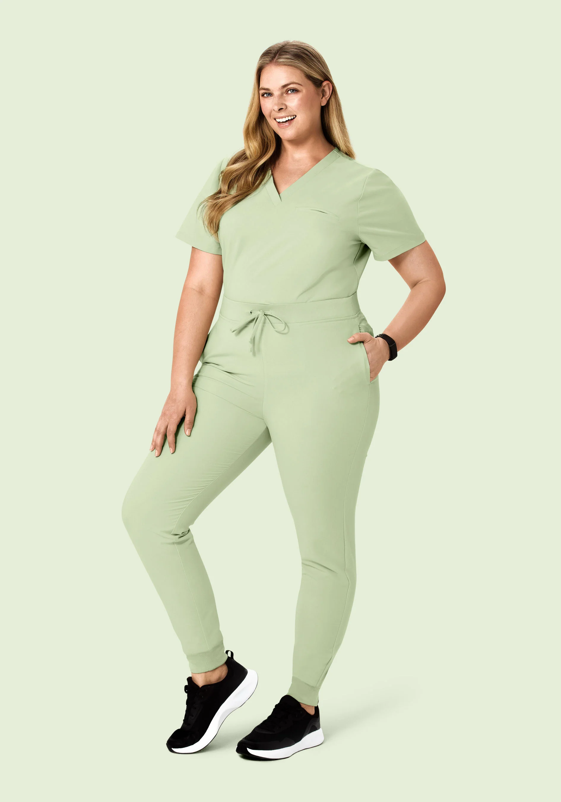 High Waisted Joggers Matcha - Image 6