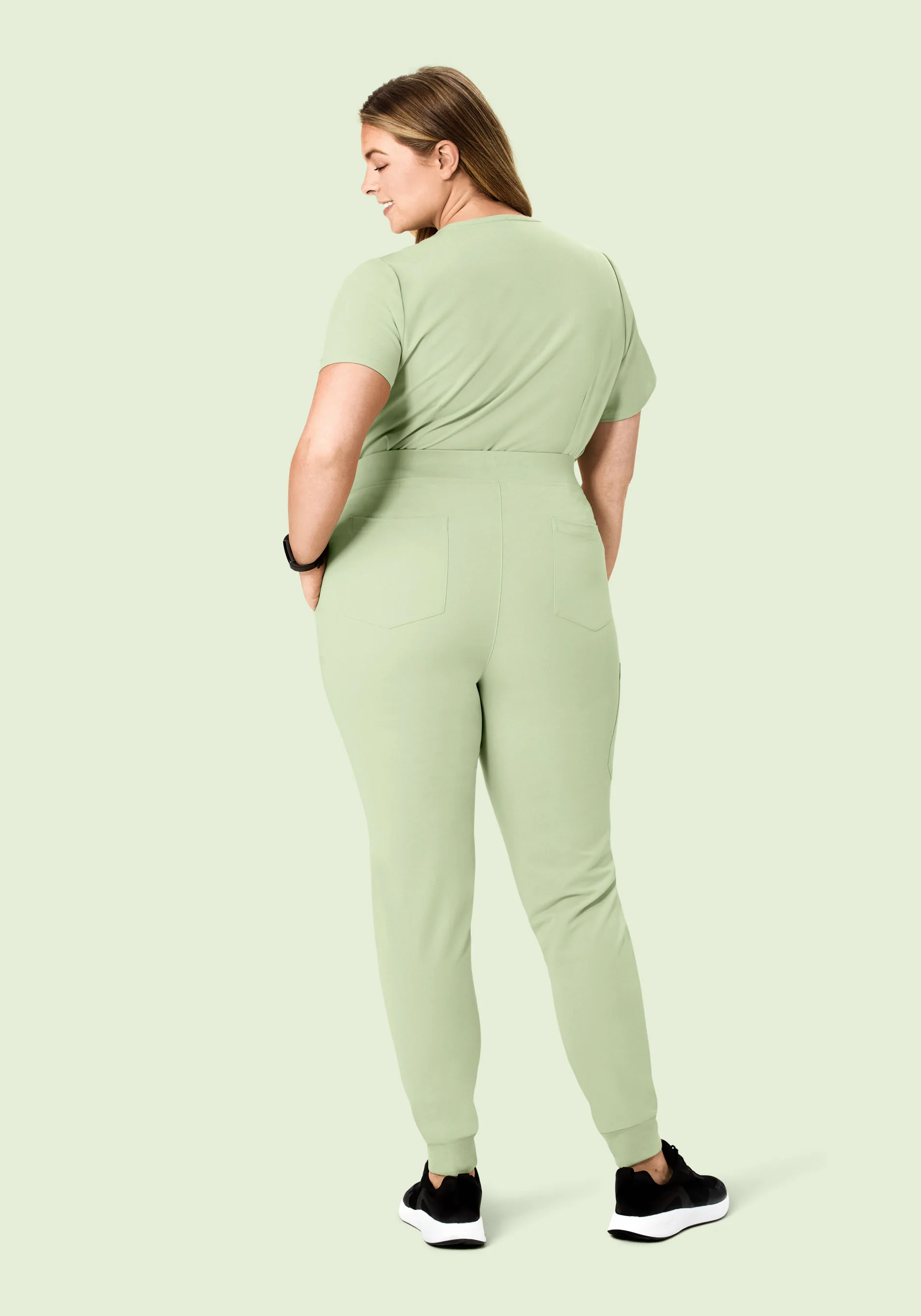 High Waisted Joggers Matcha - Image 9