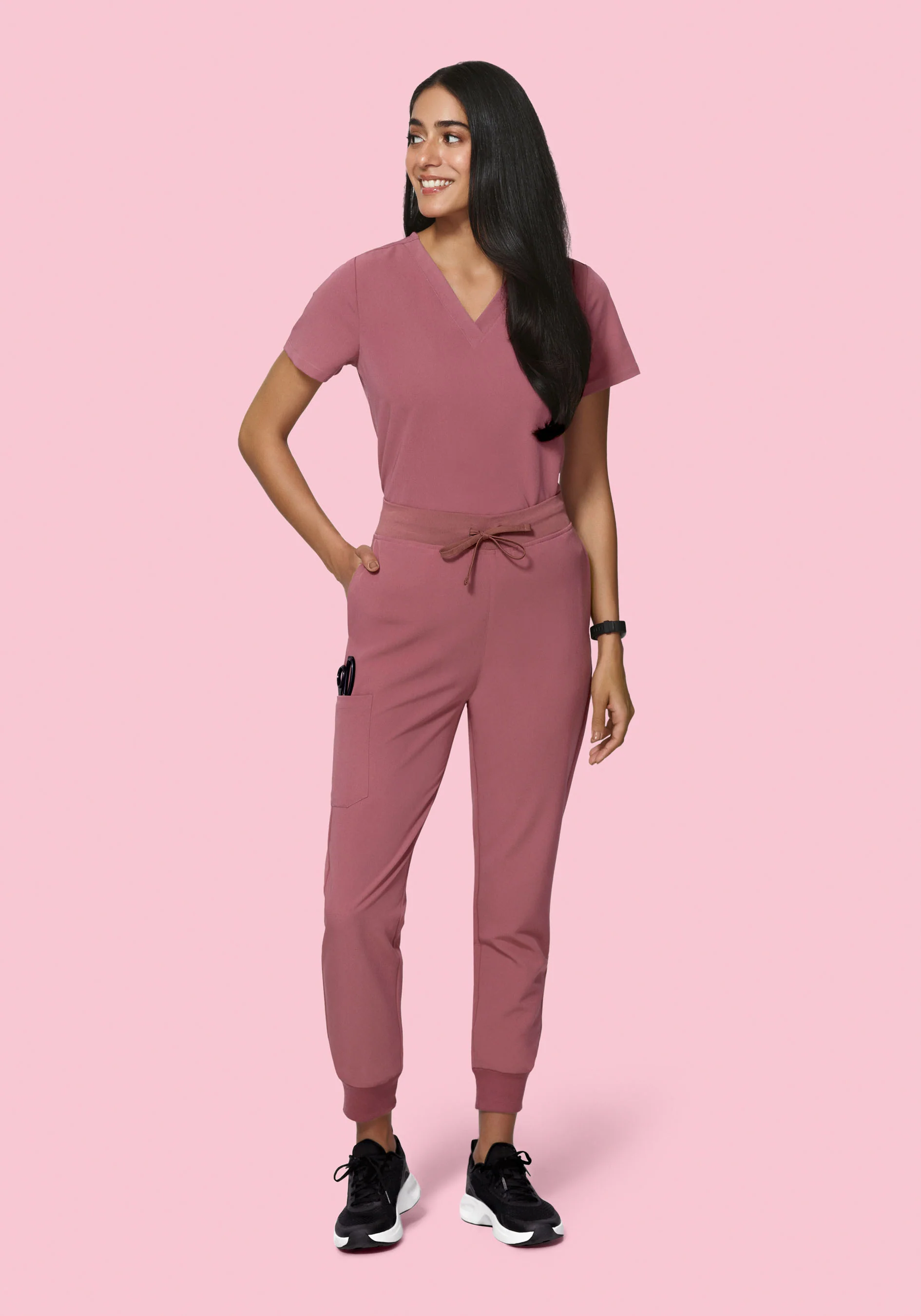 High Waisted Joggers Mauve - Image 4