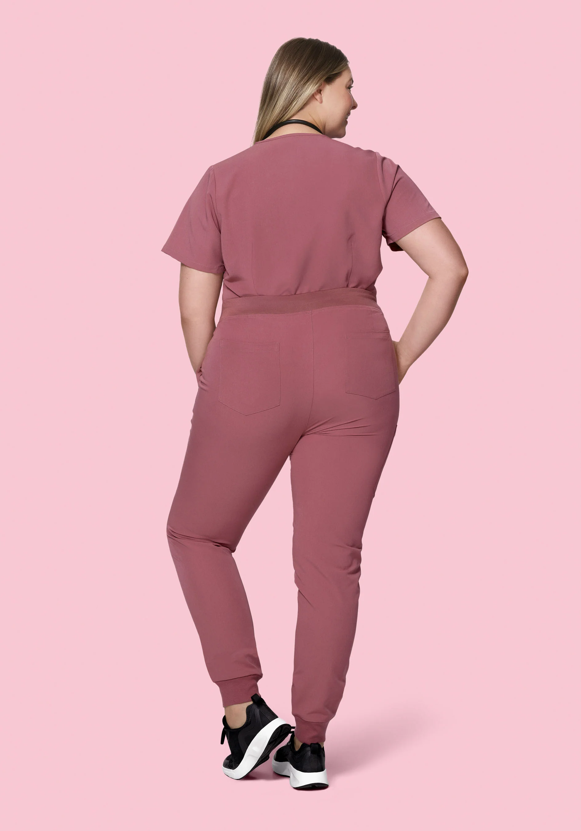 High Waisted Joggers Mauve - Image 6