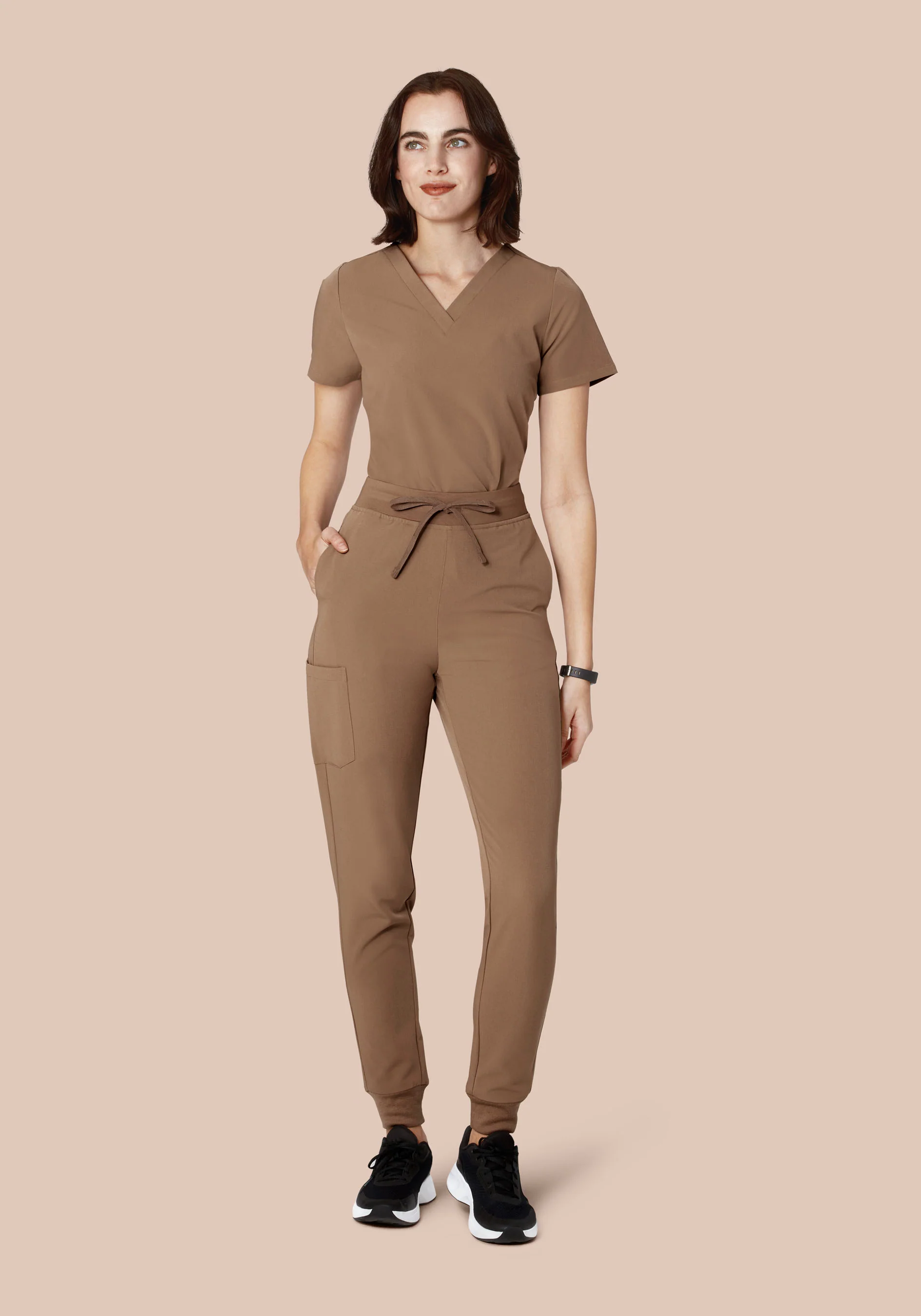 High Waisted Joggers Mocha - Image 2