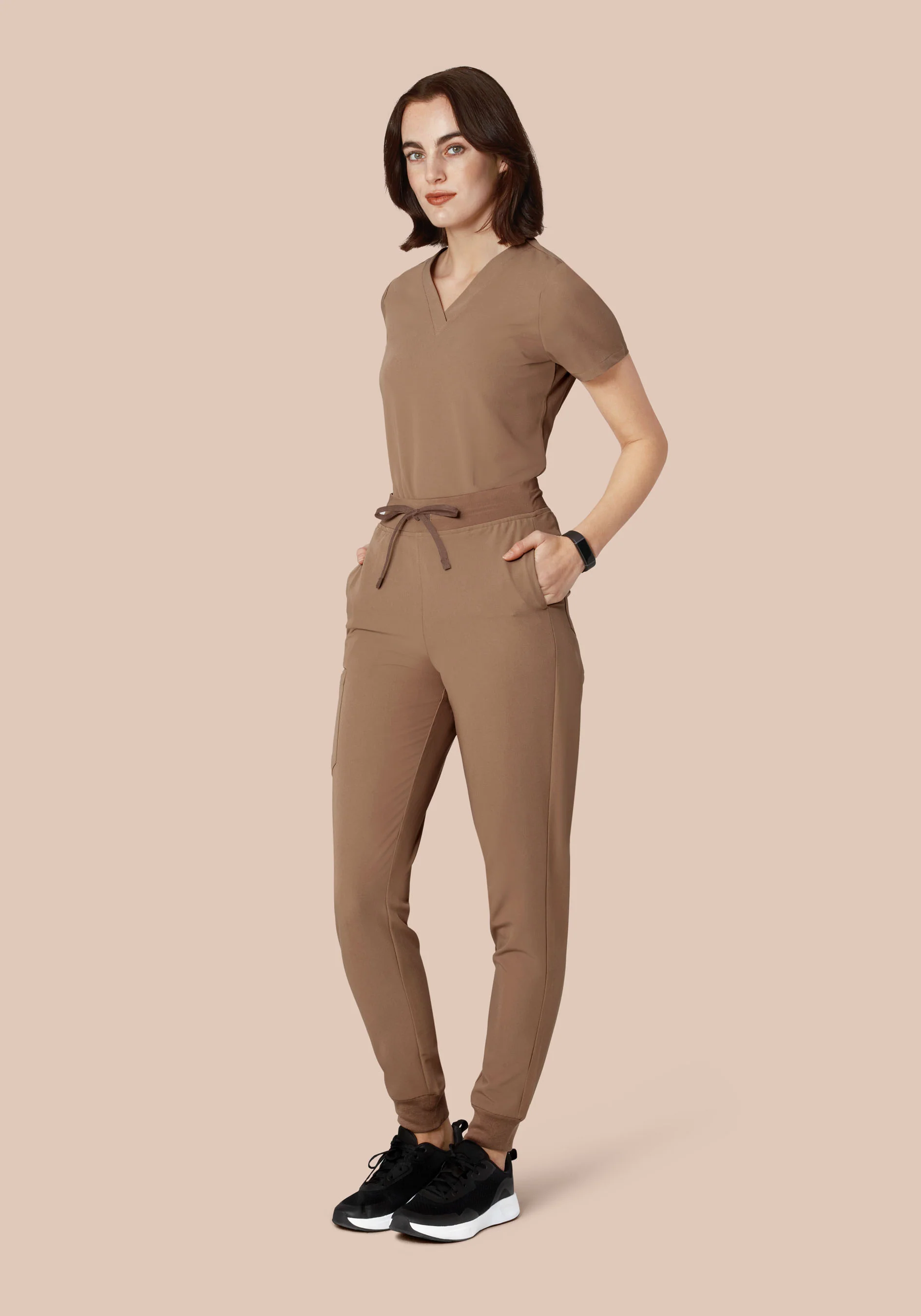 High Waisted Joggers Mocha - Image 4