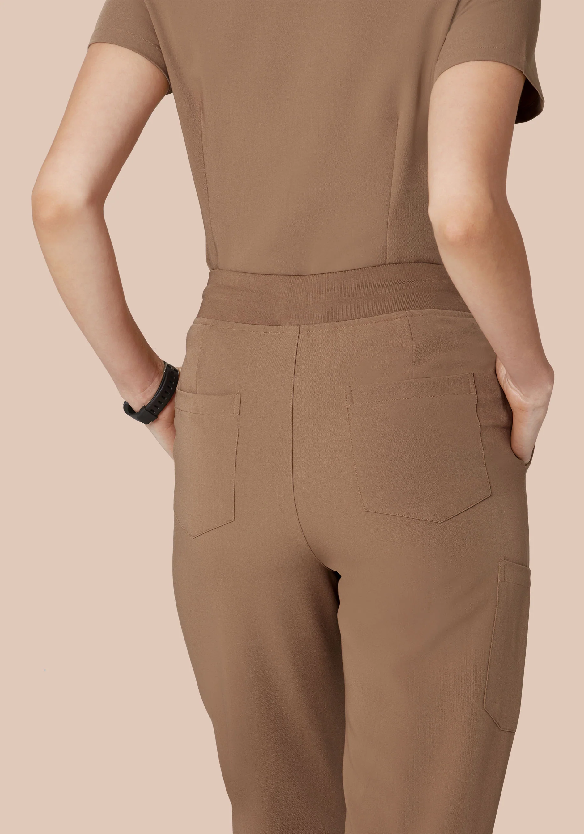 High Waisted Joggers Mocha - Image 5