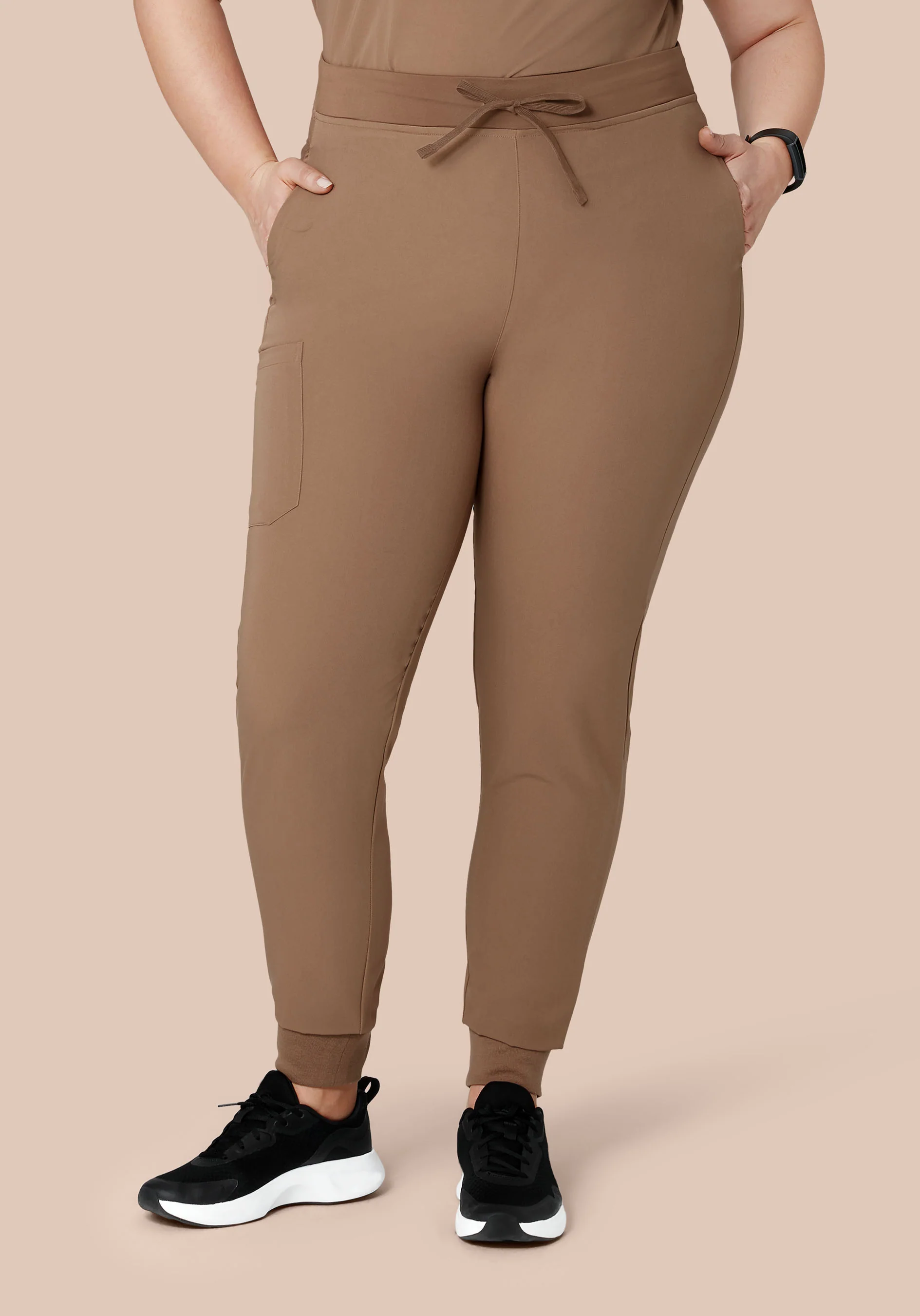 High Waisted Joggers Mocha - Image 6