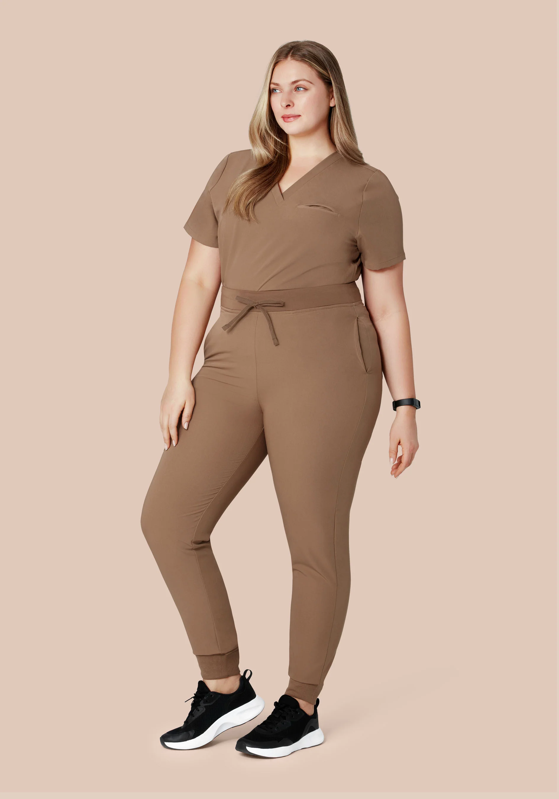 High Waisted Joggers Mocha - Image 7