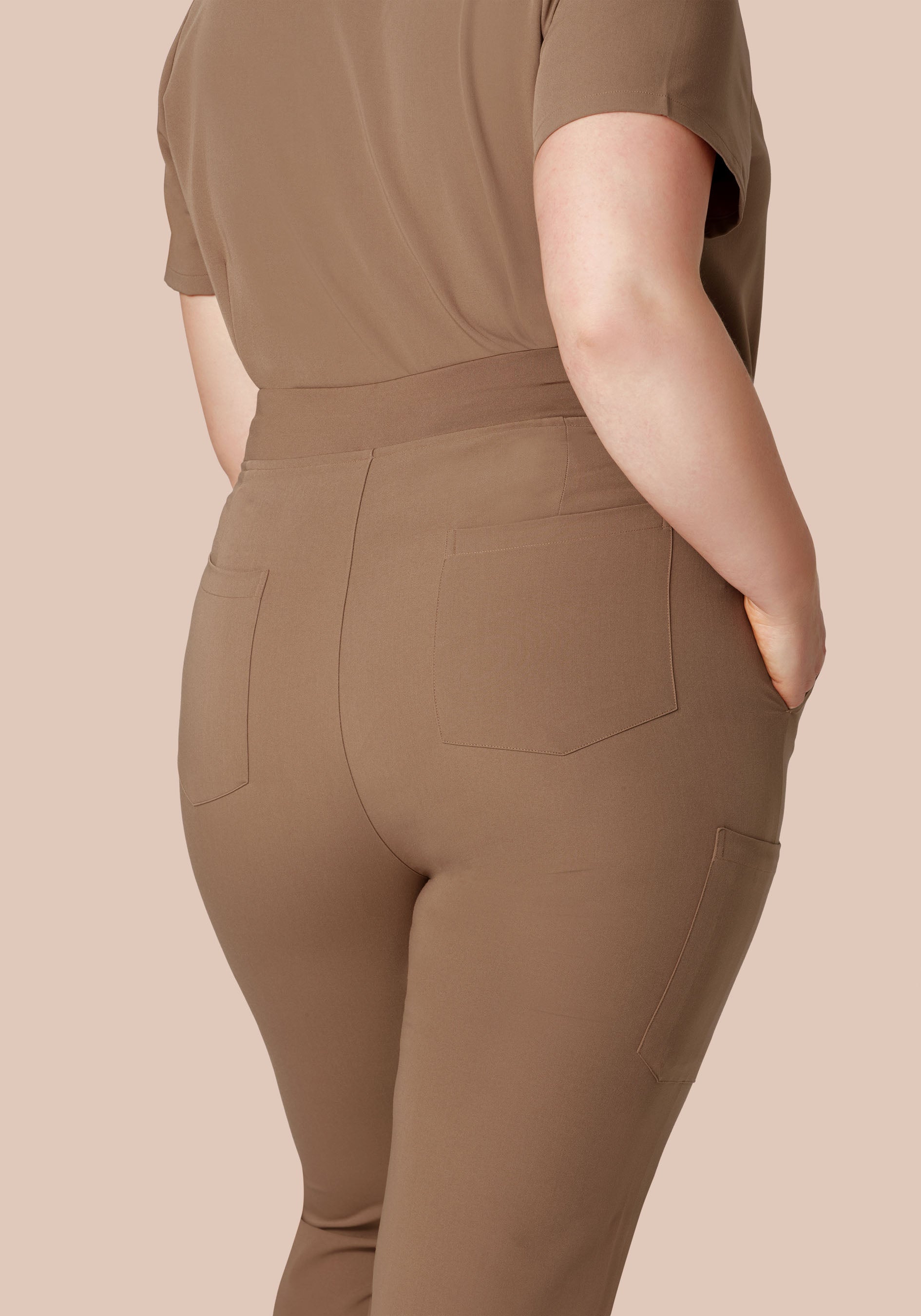 High Waisted Joggers Mocha - Image 8