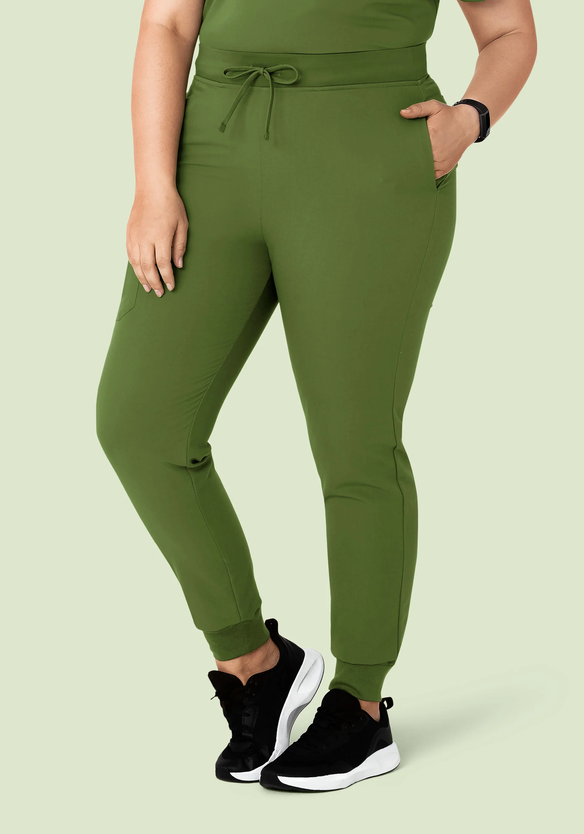 High Waisted Joggers Moss - Image 4