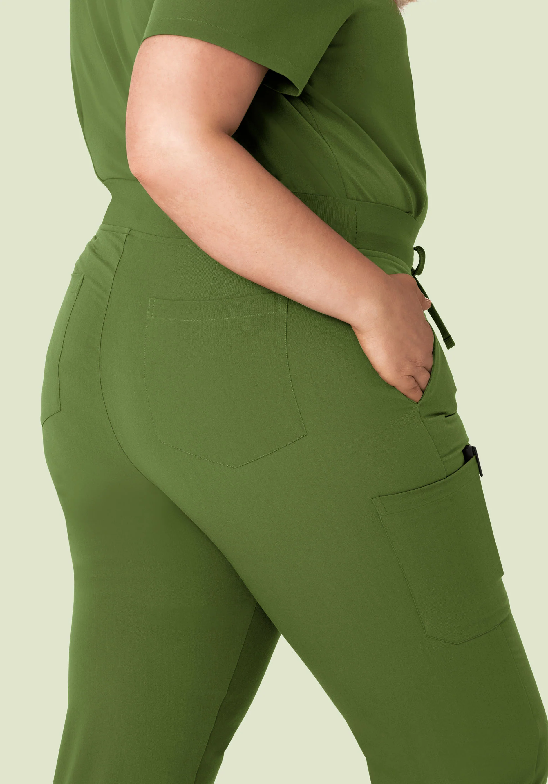 High Waisted Joggers Moss - Image 9