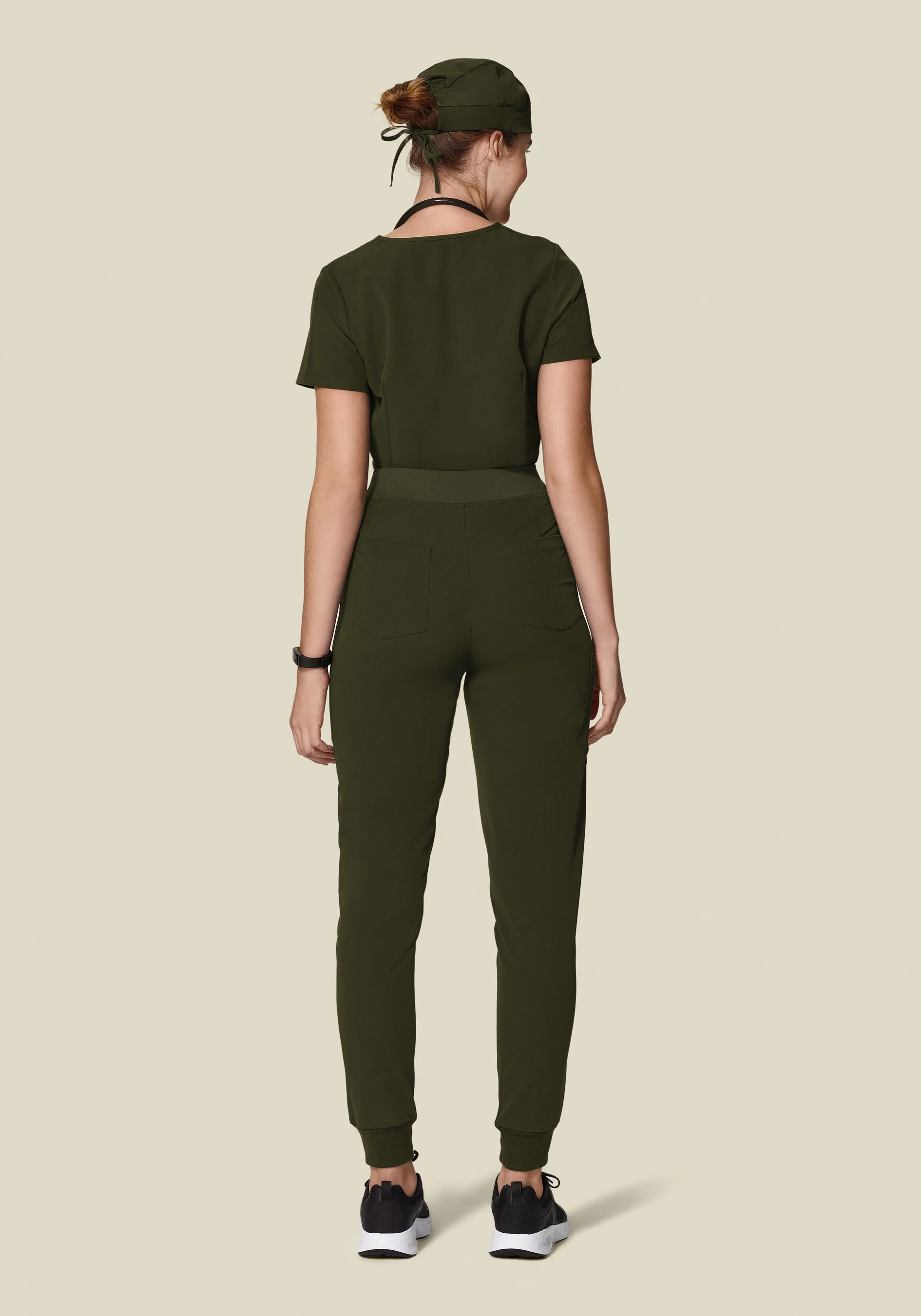 High Waisted Joggers Olive - Image 3