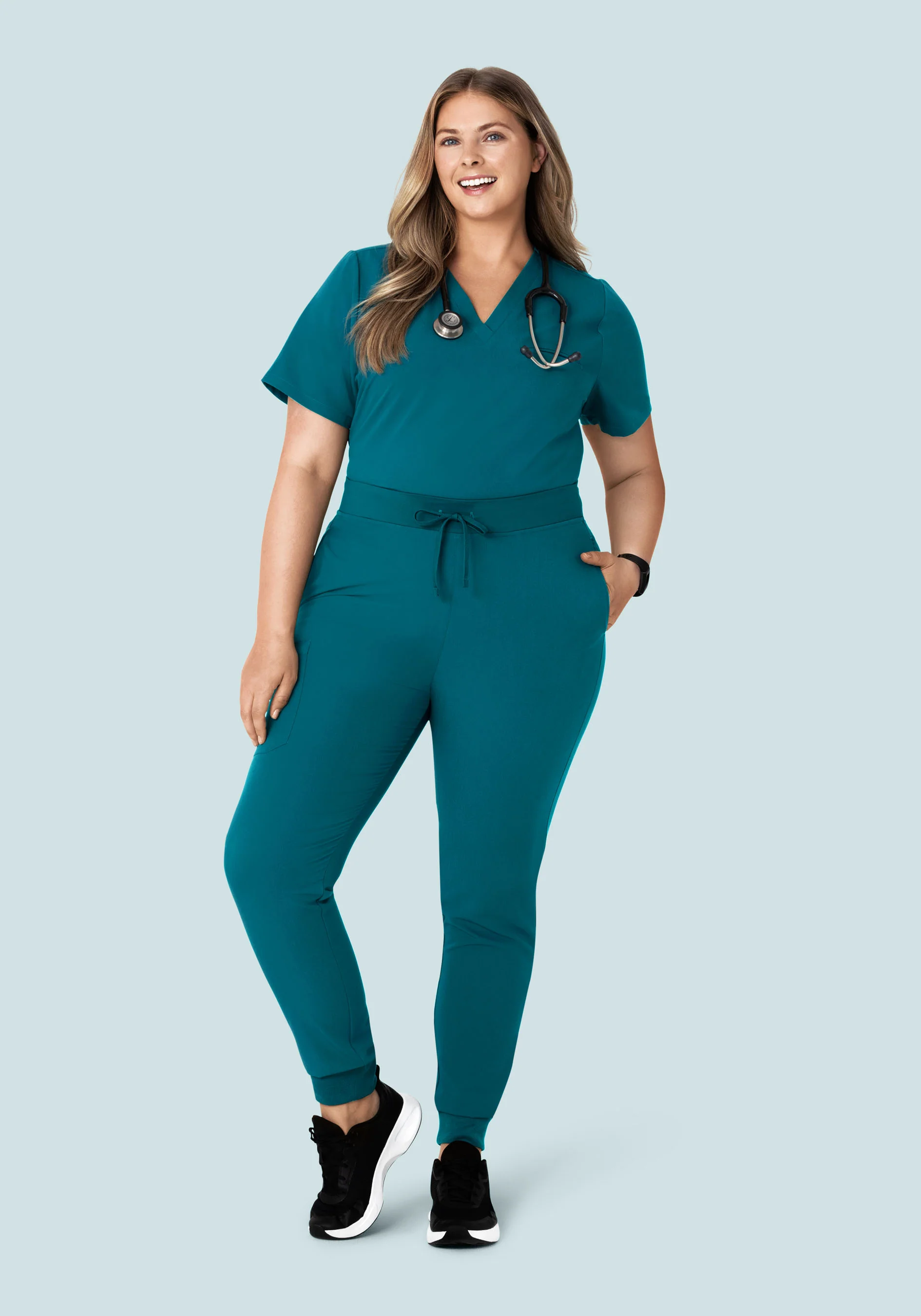 High Waisted Joggers Peacock - Image 6