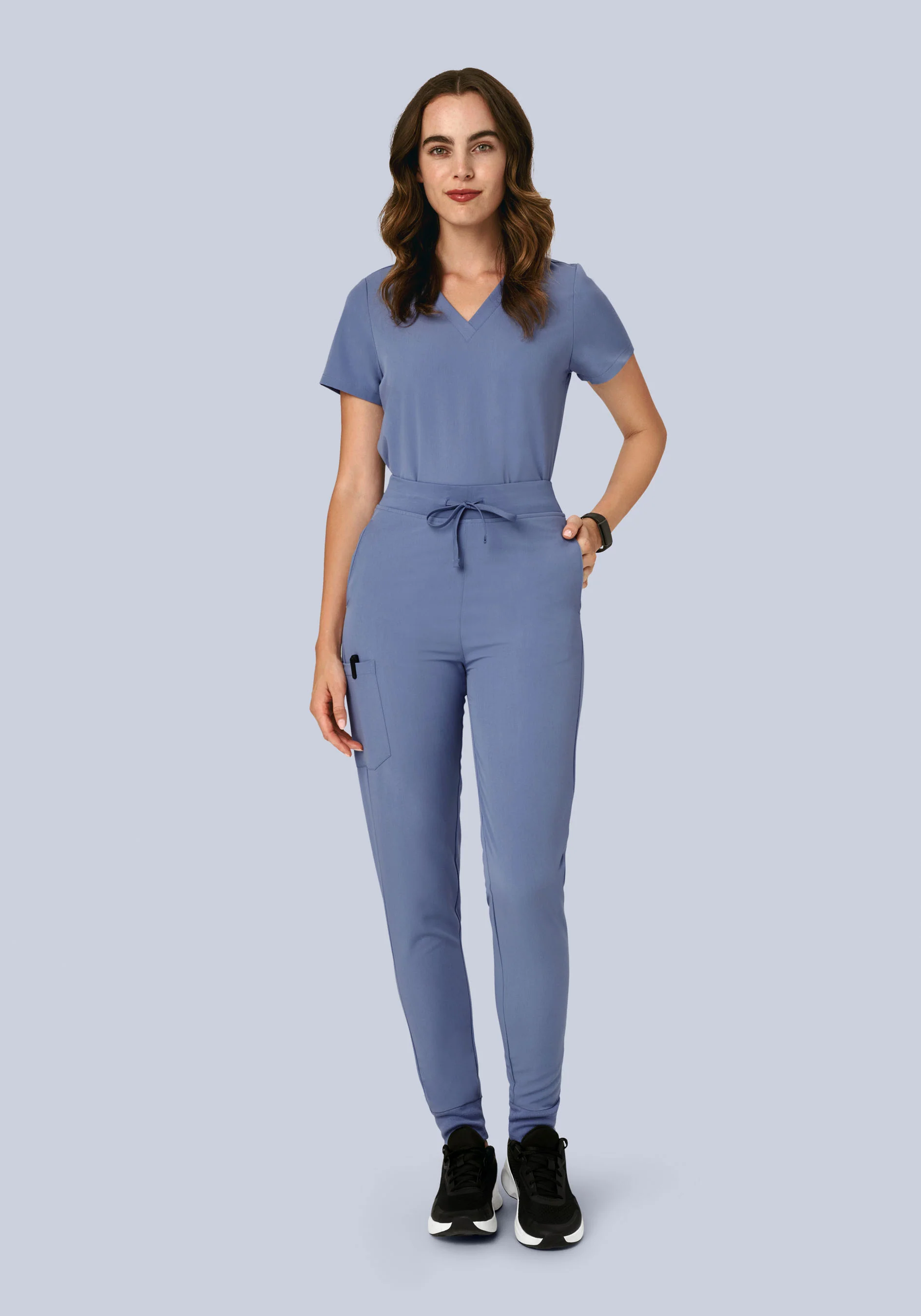 High Waisted Joggers Periwinkle - Image 4