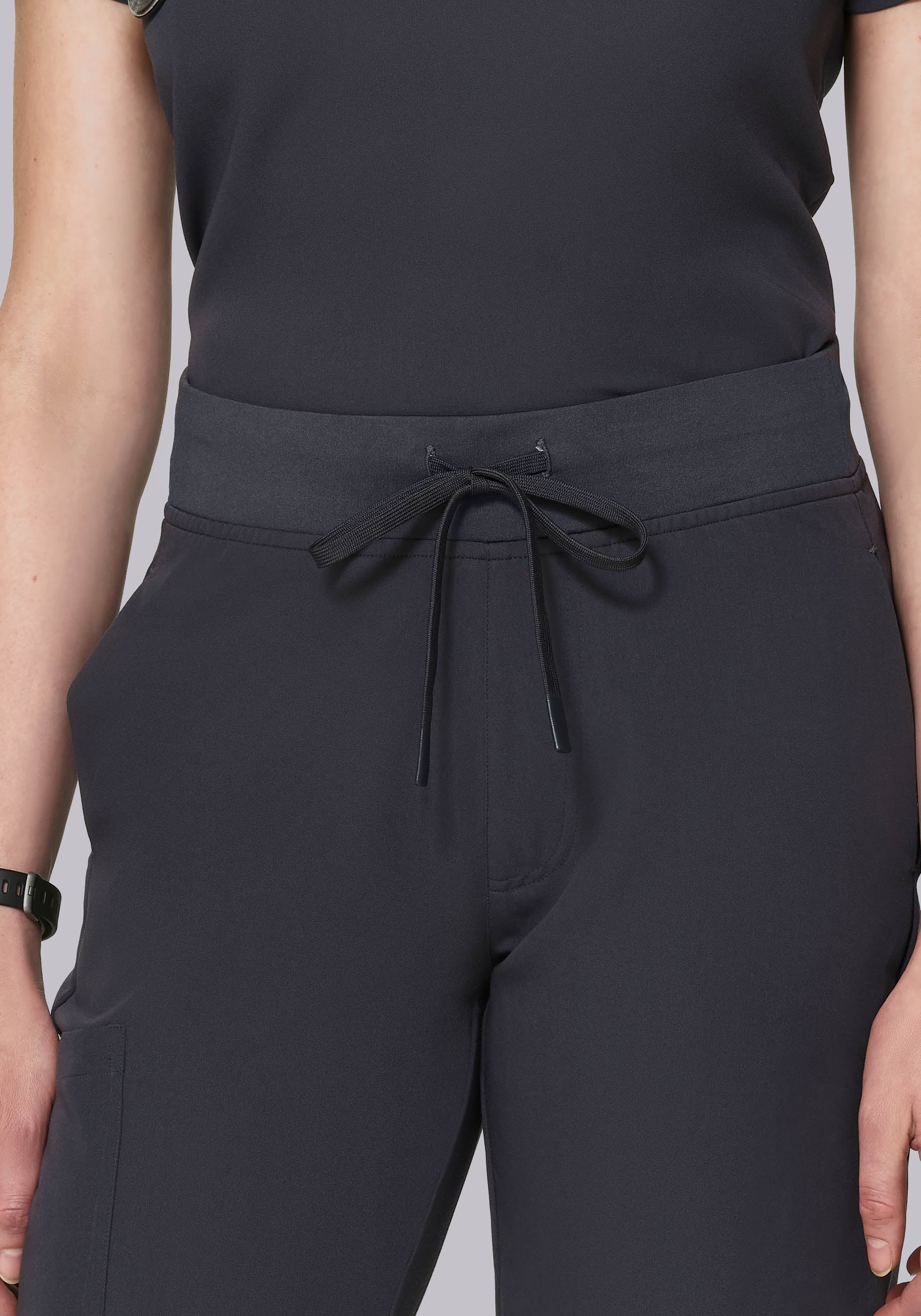 High Waisted Joggers Pewter - Image 3