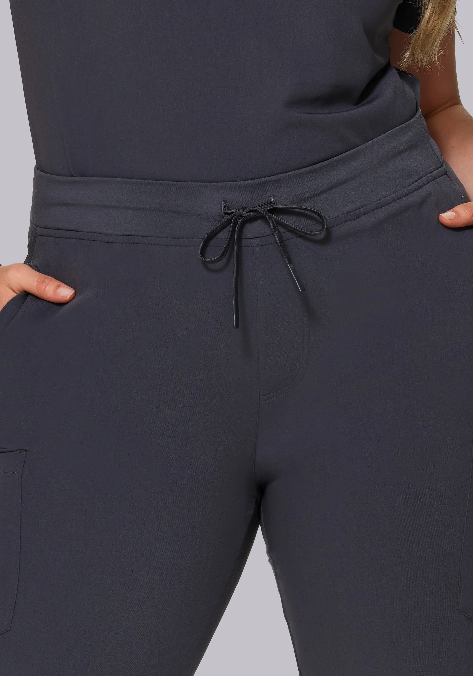 High Waisted Joggers Pewter - Image 7