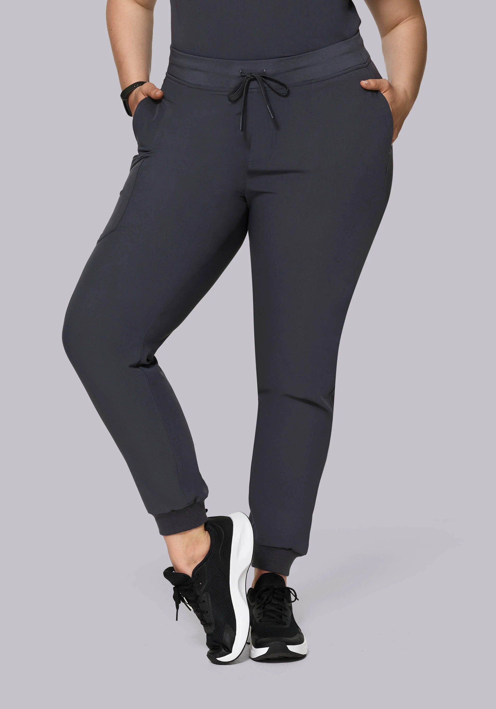 High Waisted Joggers Pewter - Image 8