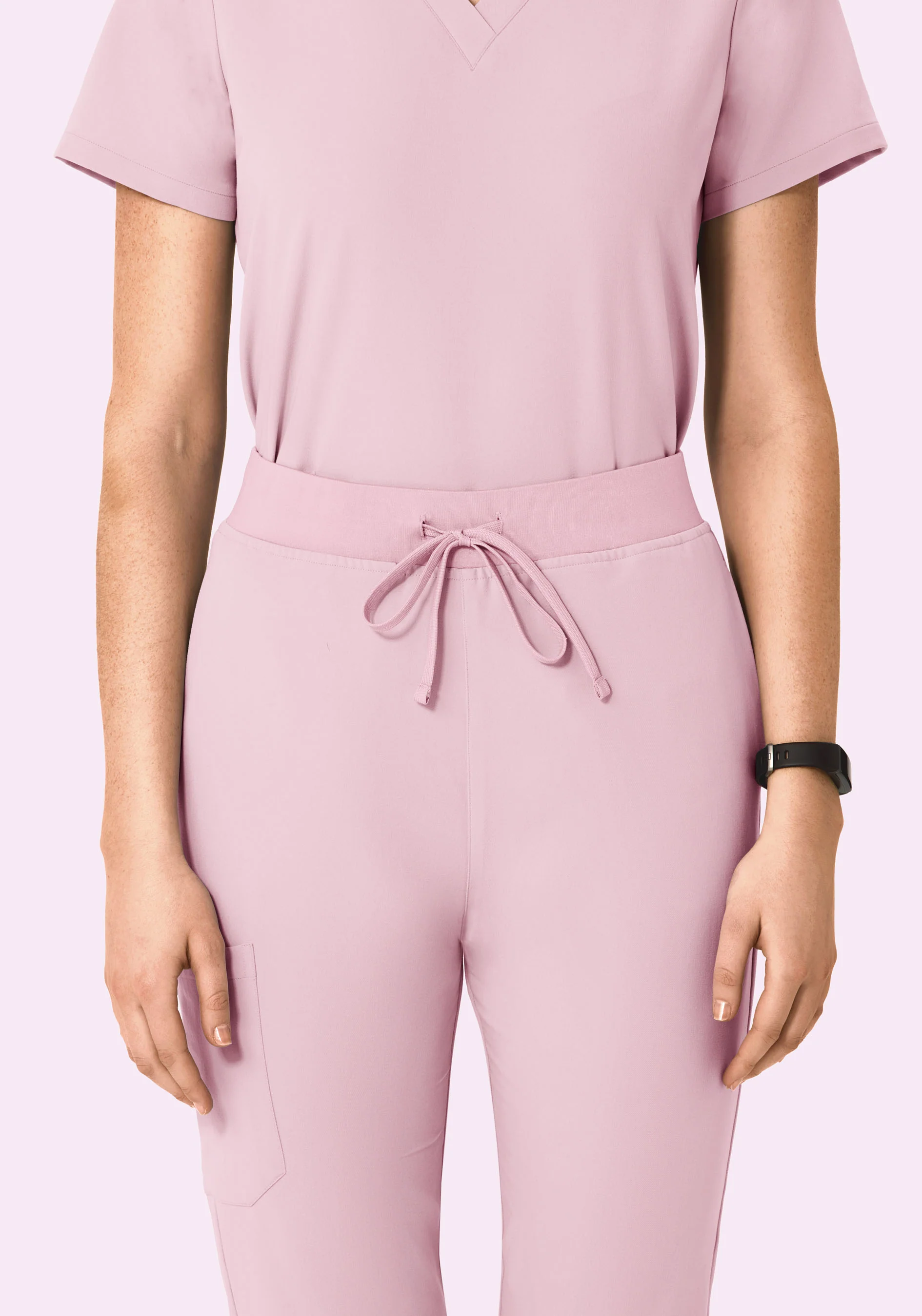High Waisted Joggers Pink Pearl - Image 3