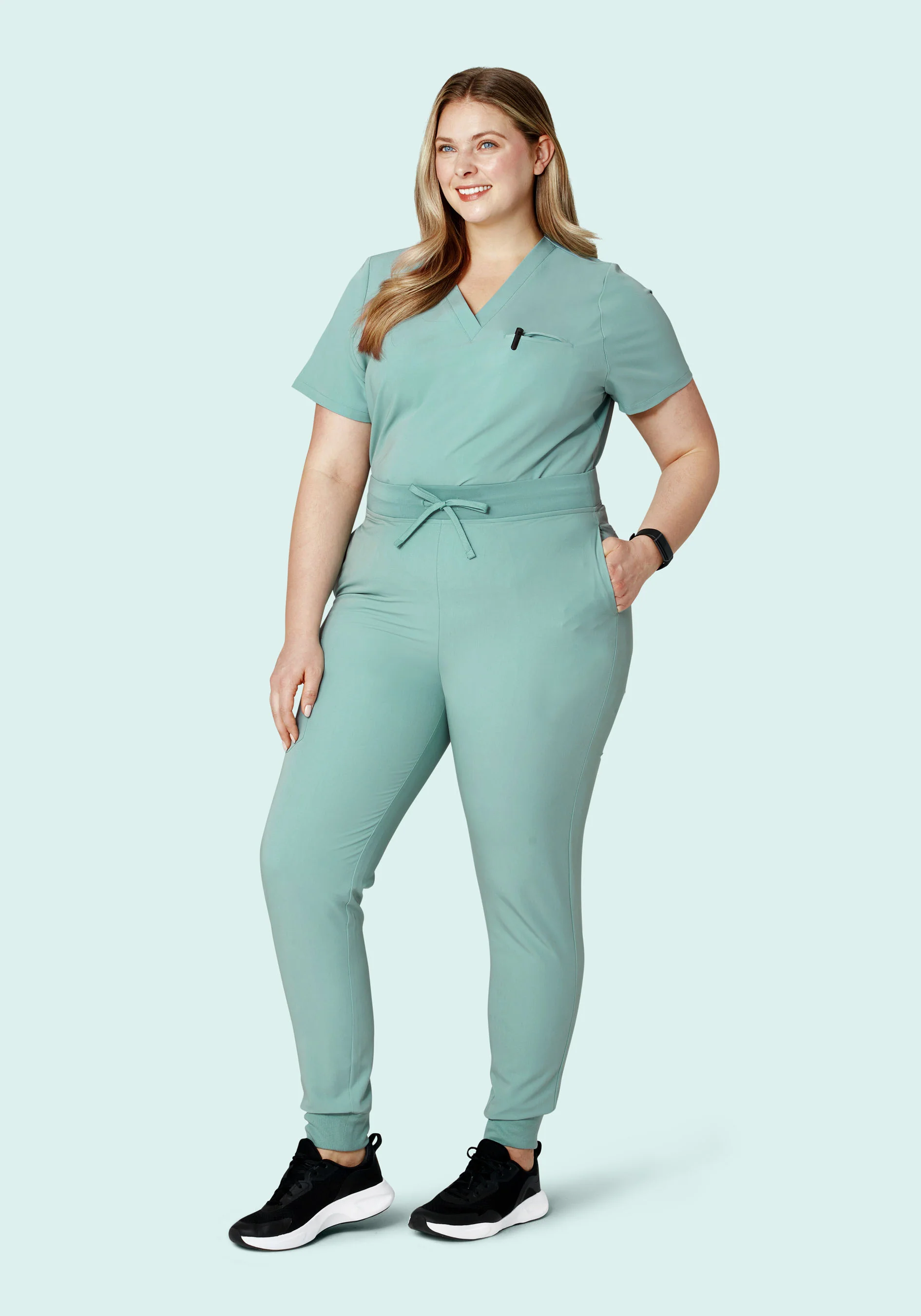 High Waisted Joggers Tourmaline - Image 5