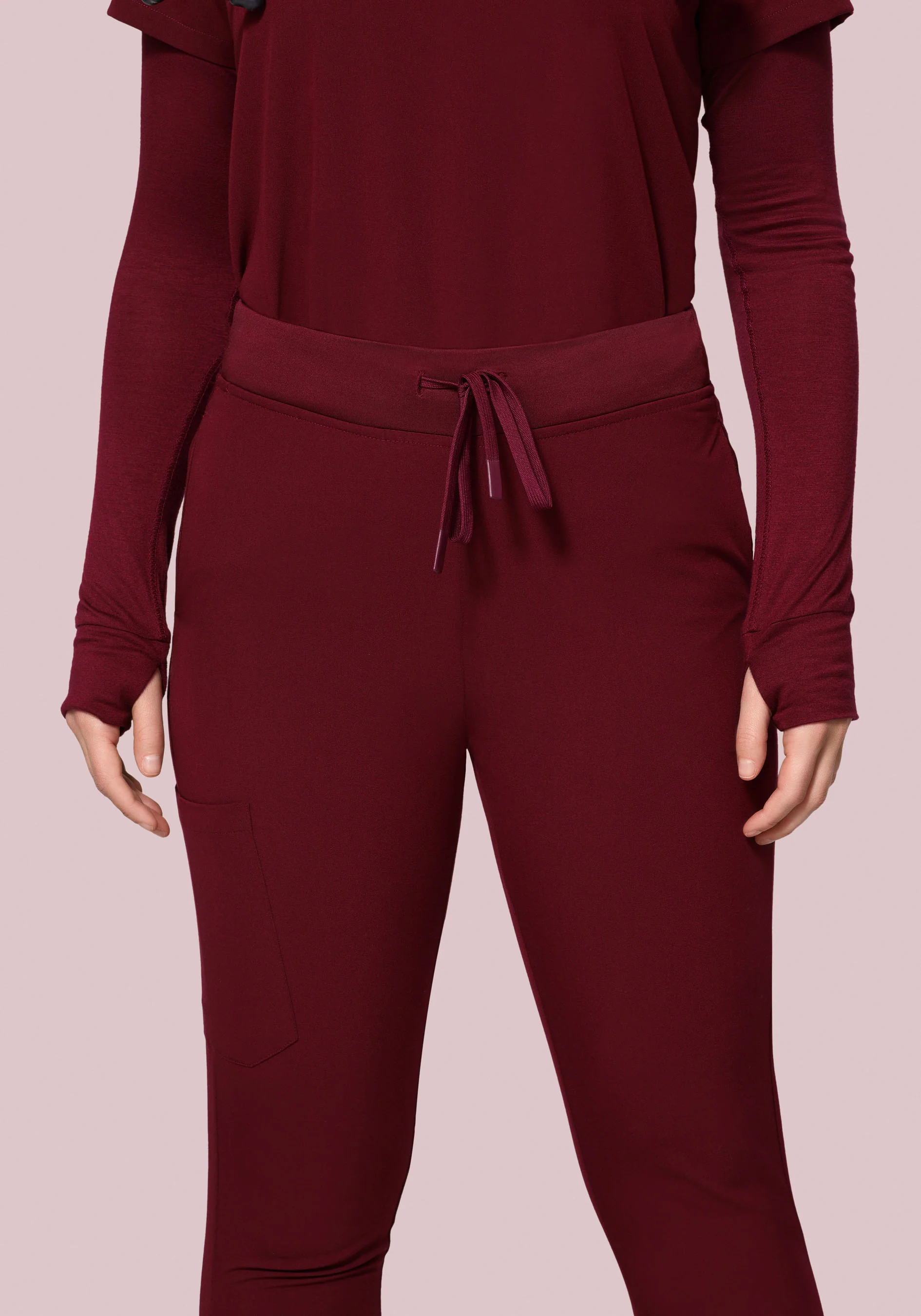 High Waisted Joggers Wine - Image 5
