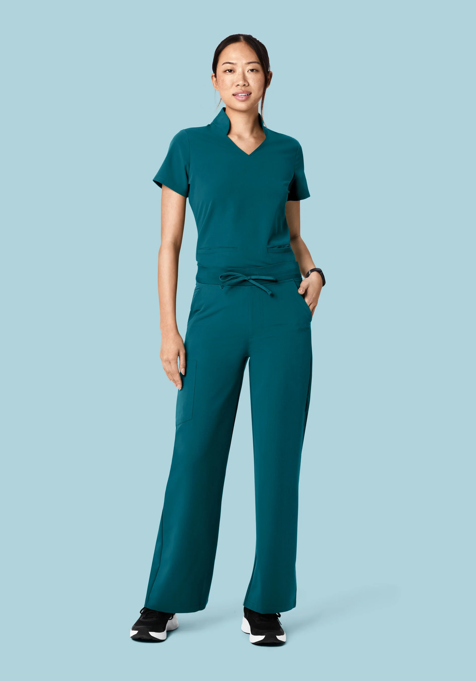High Waisted Wide Leg Caribbean Blue - Image 5