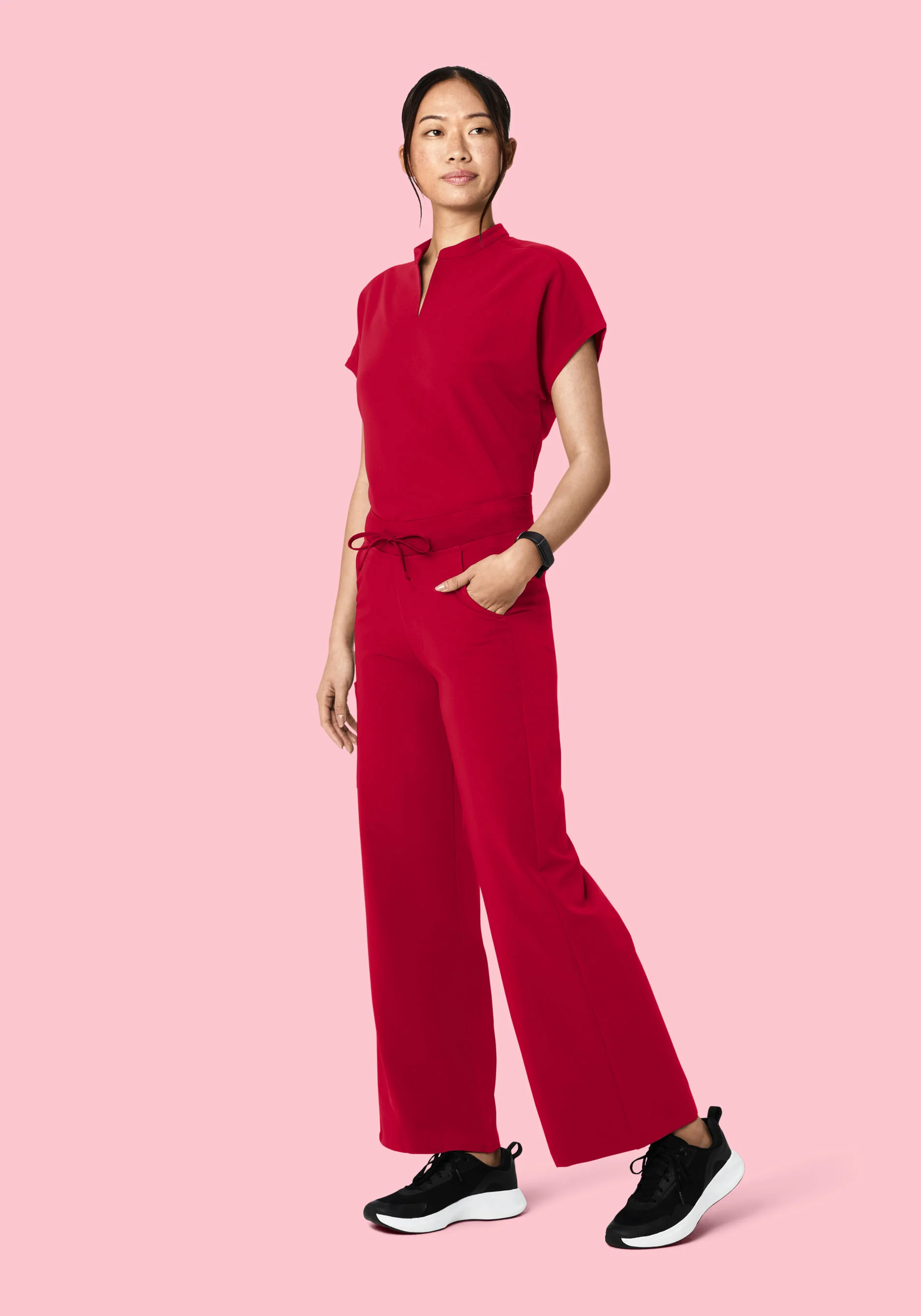 High Waisted Wide Leg Crimson - Image 3