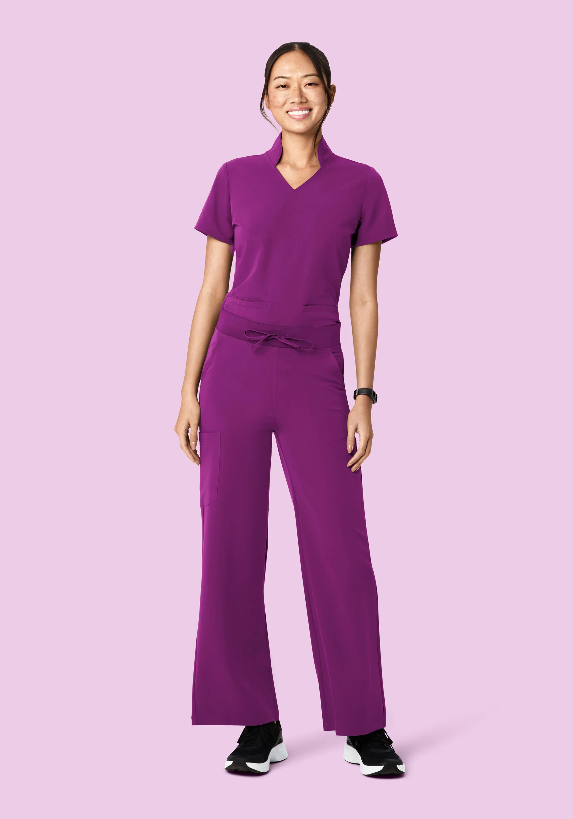 High Waisted Wide Leg Dark Orchid - Image 4