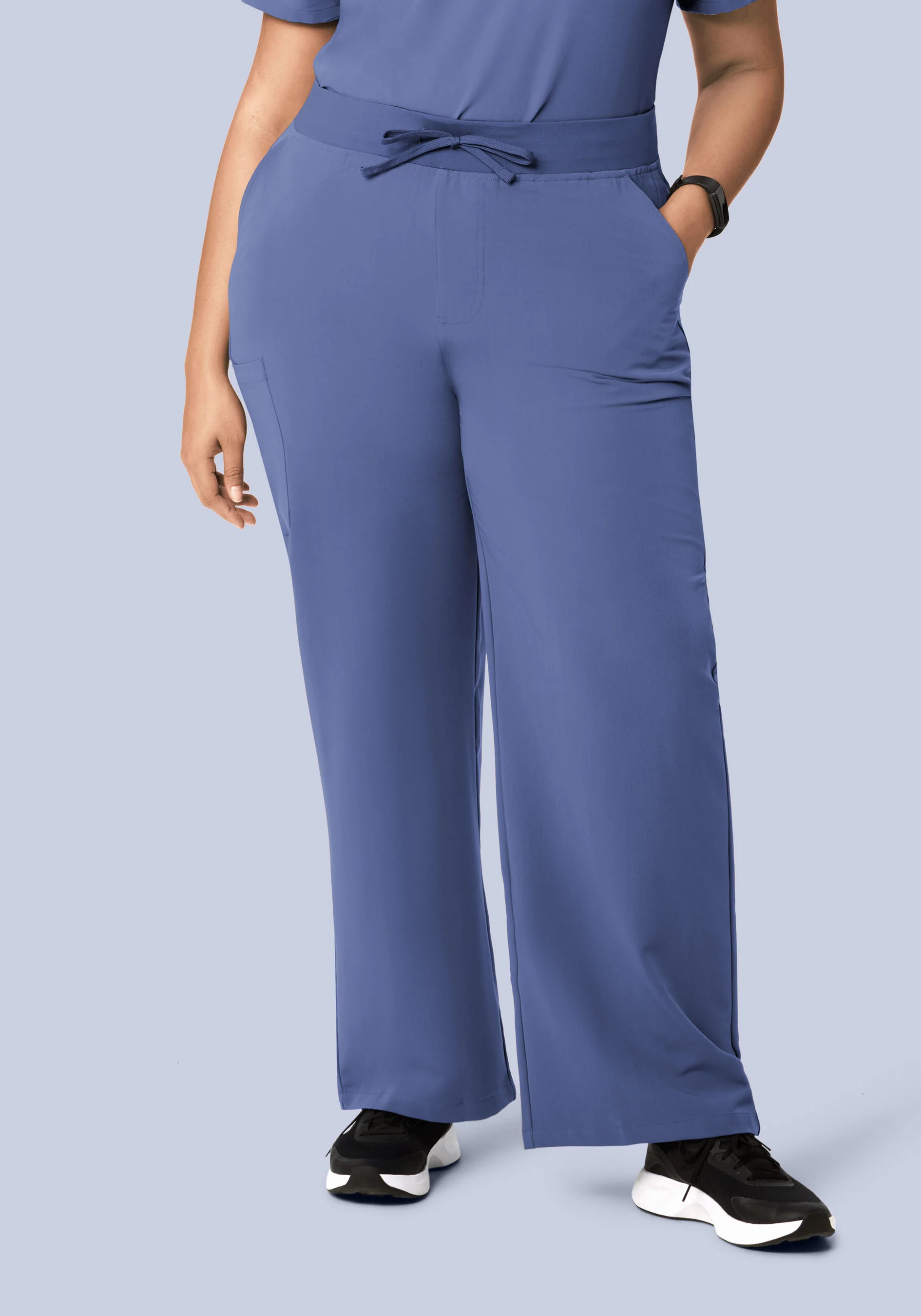 High Waisted Wide Leg Deep Periwinkle - Image 6