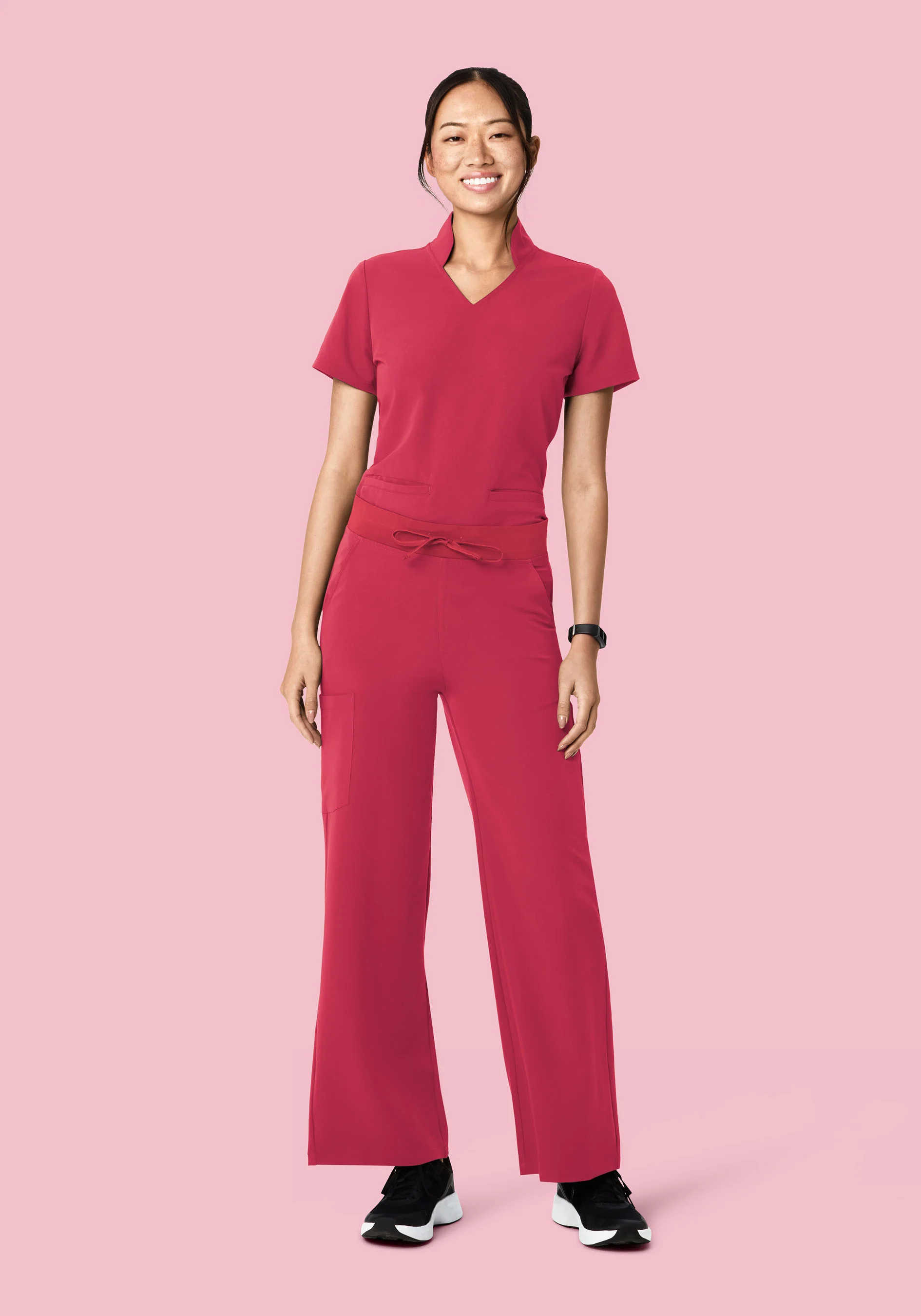 High Waisted Wide Leg Deep Rose - Image 3