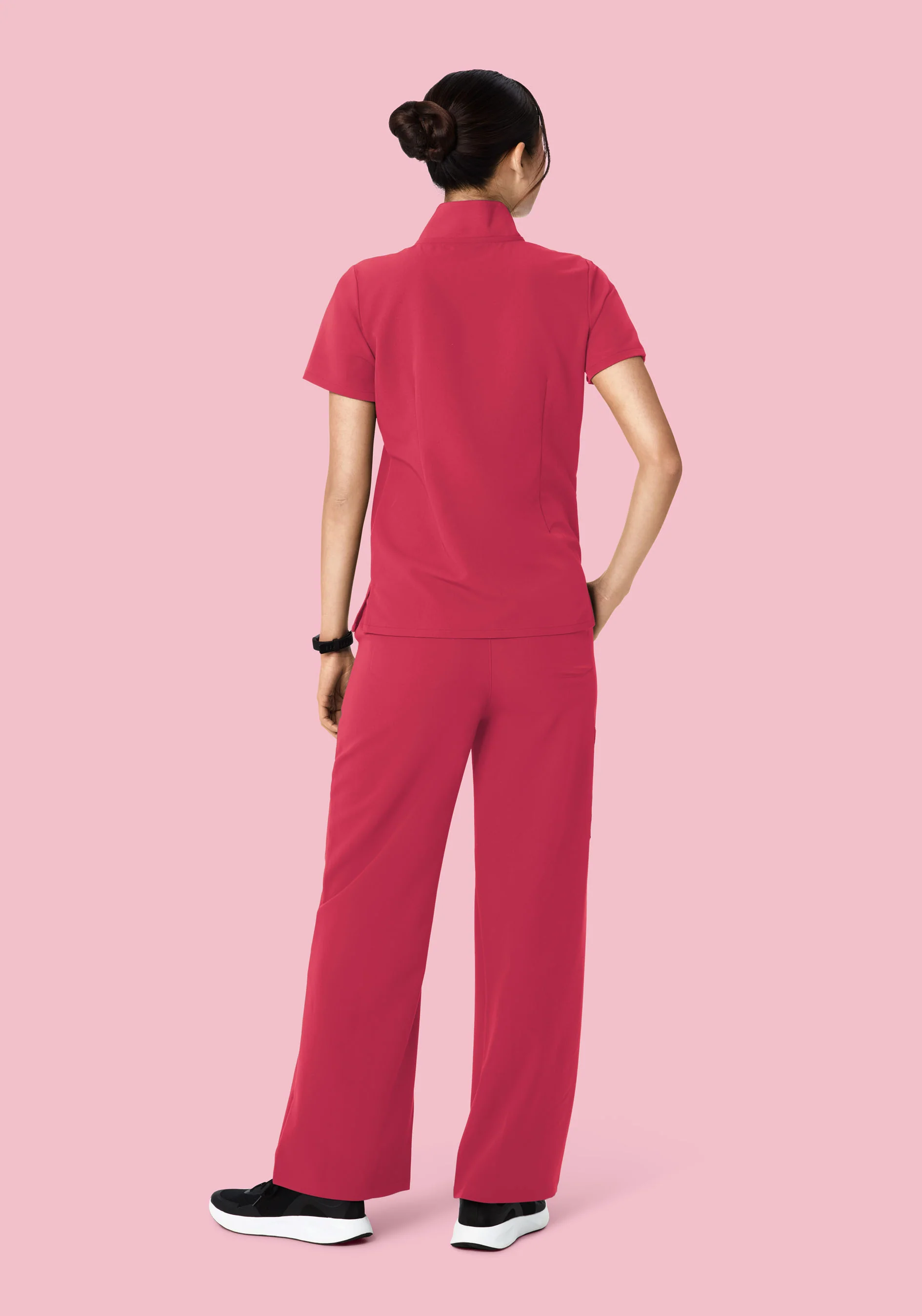 High Waisted Wide Leg Deep Rose - Image 4