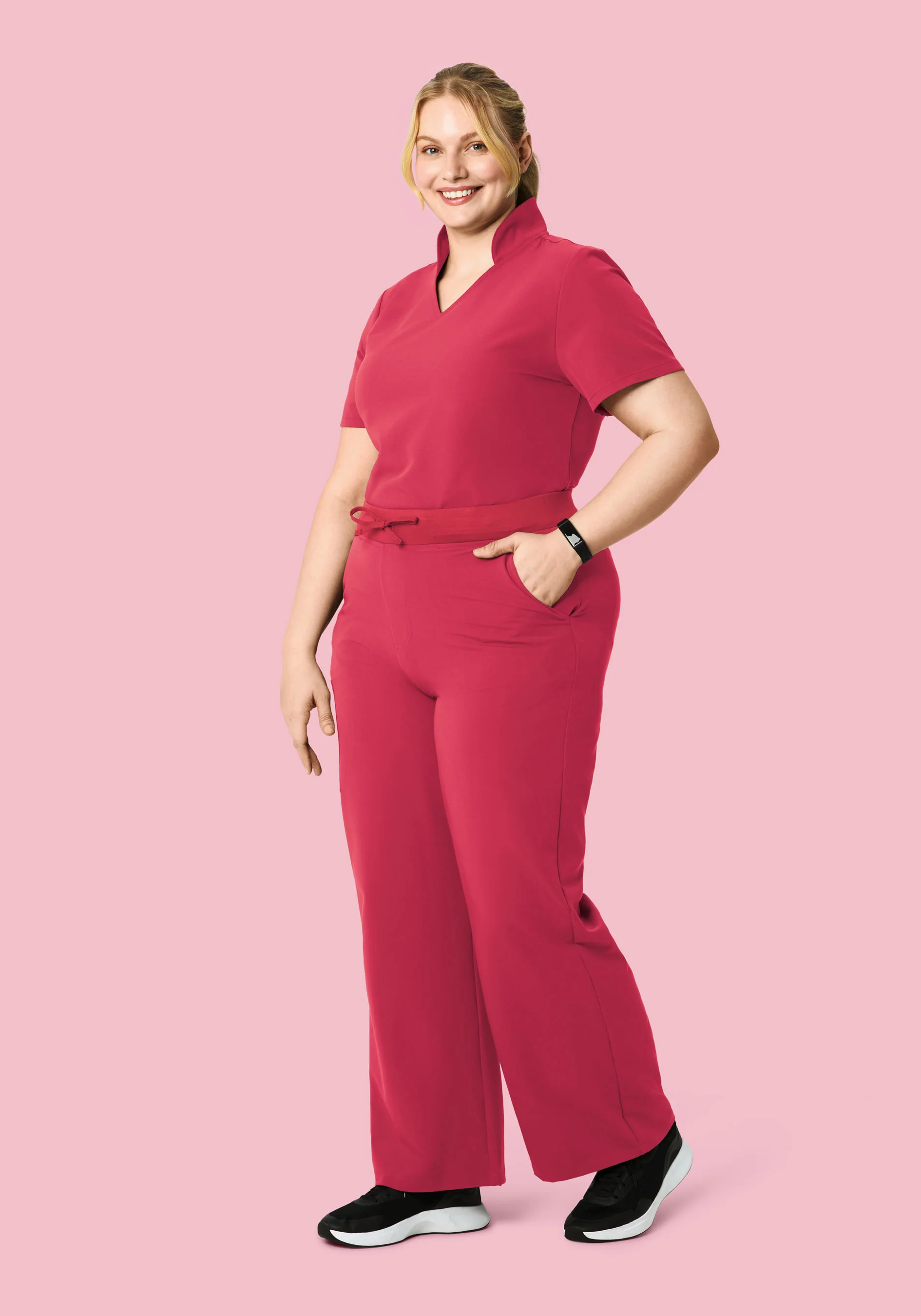 High Waisted Wide Leg Deep Rose - Image 5
