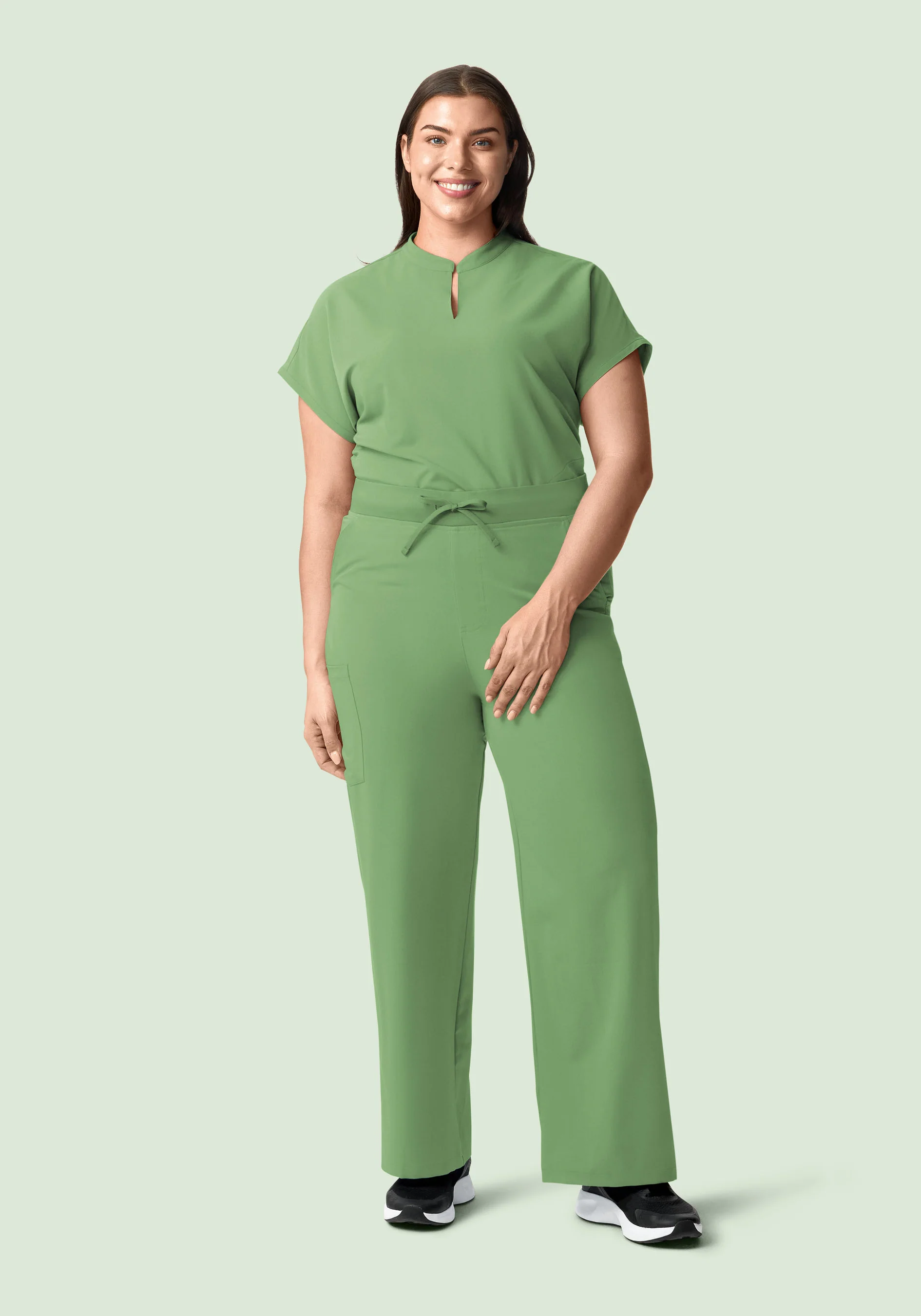 High Waisted Wide Leg Hazel Green - Image 5