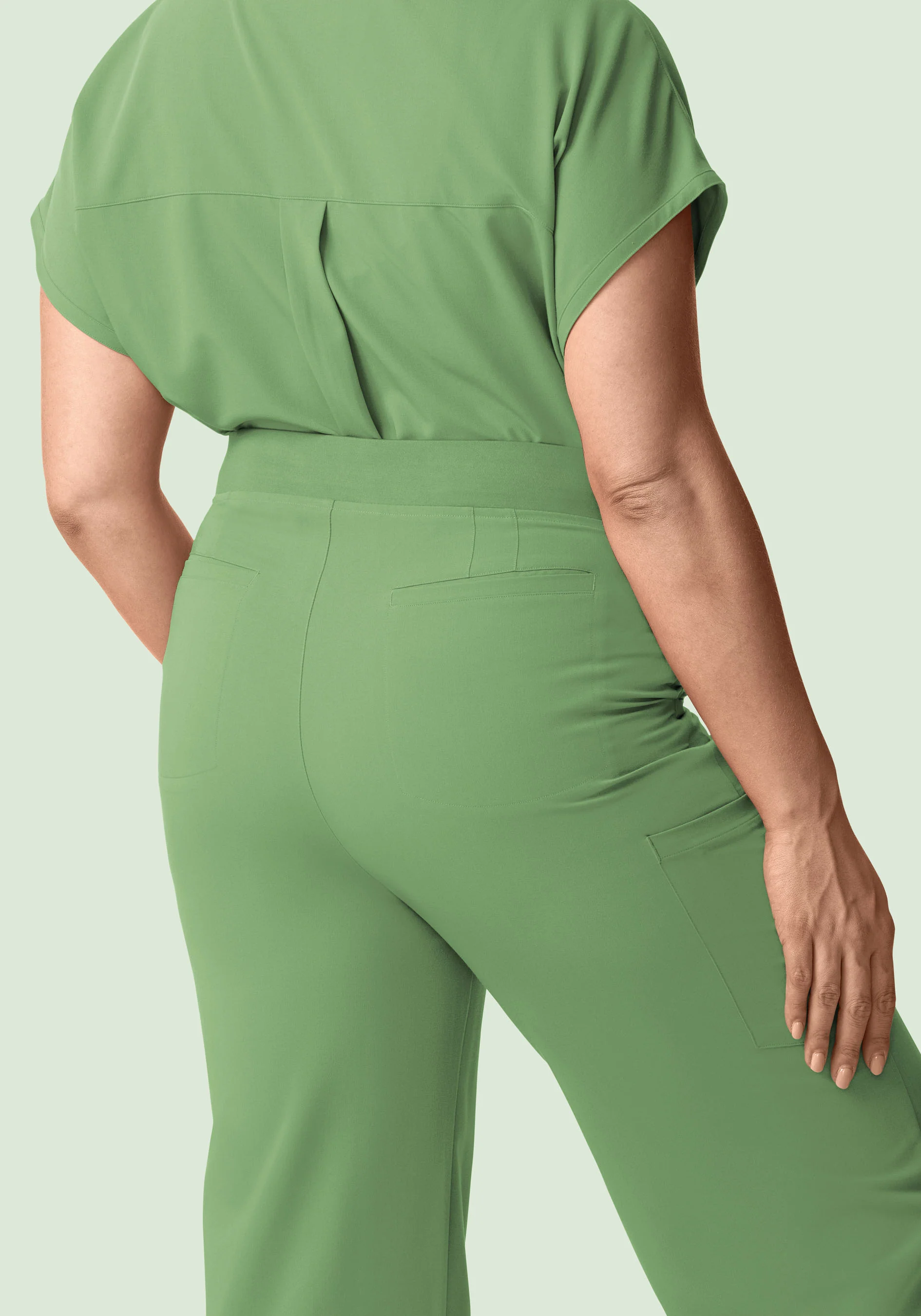 High Waisted Wide Leg Hazel Green - Image 7