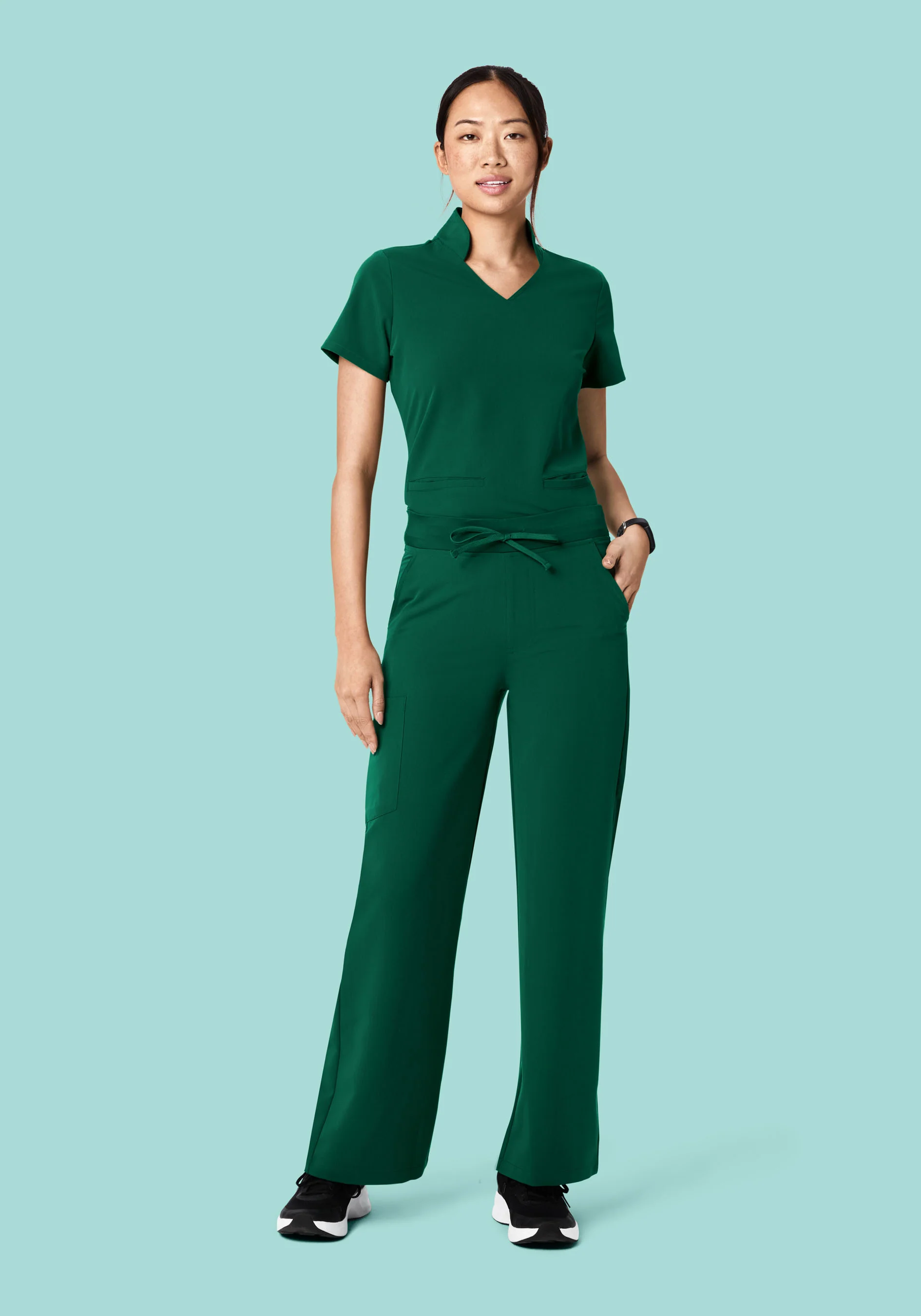 High Waisted Wide Leg Hunter Green - Image 2
