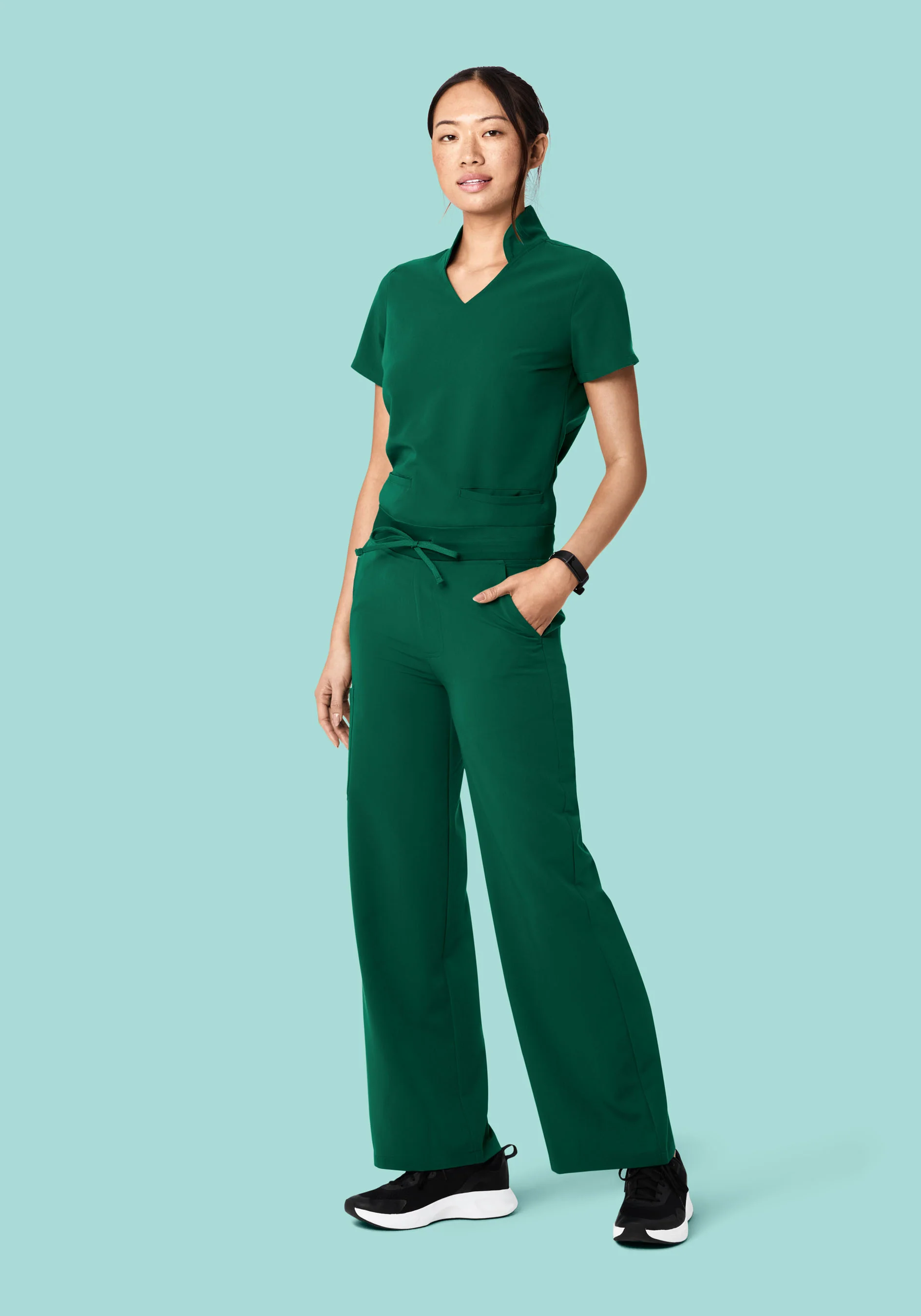 High Waisted Wide Leg Hunter Green - Image 5