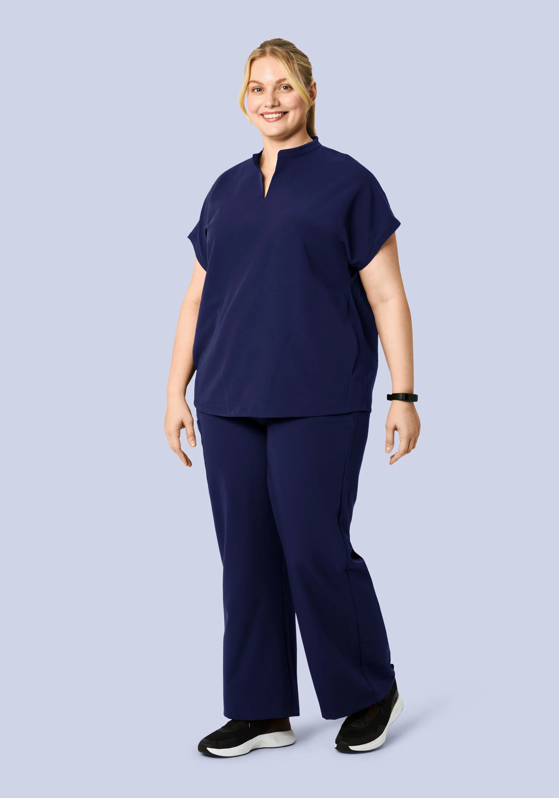 High Waisted Wide Leg Navy - Image 5