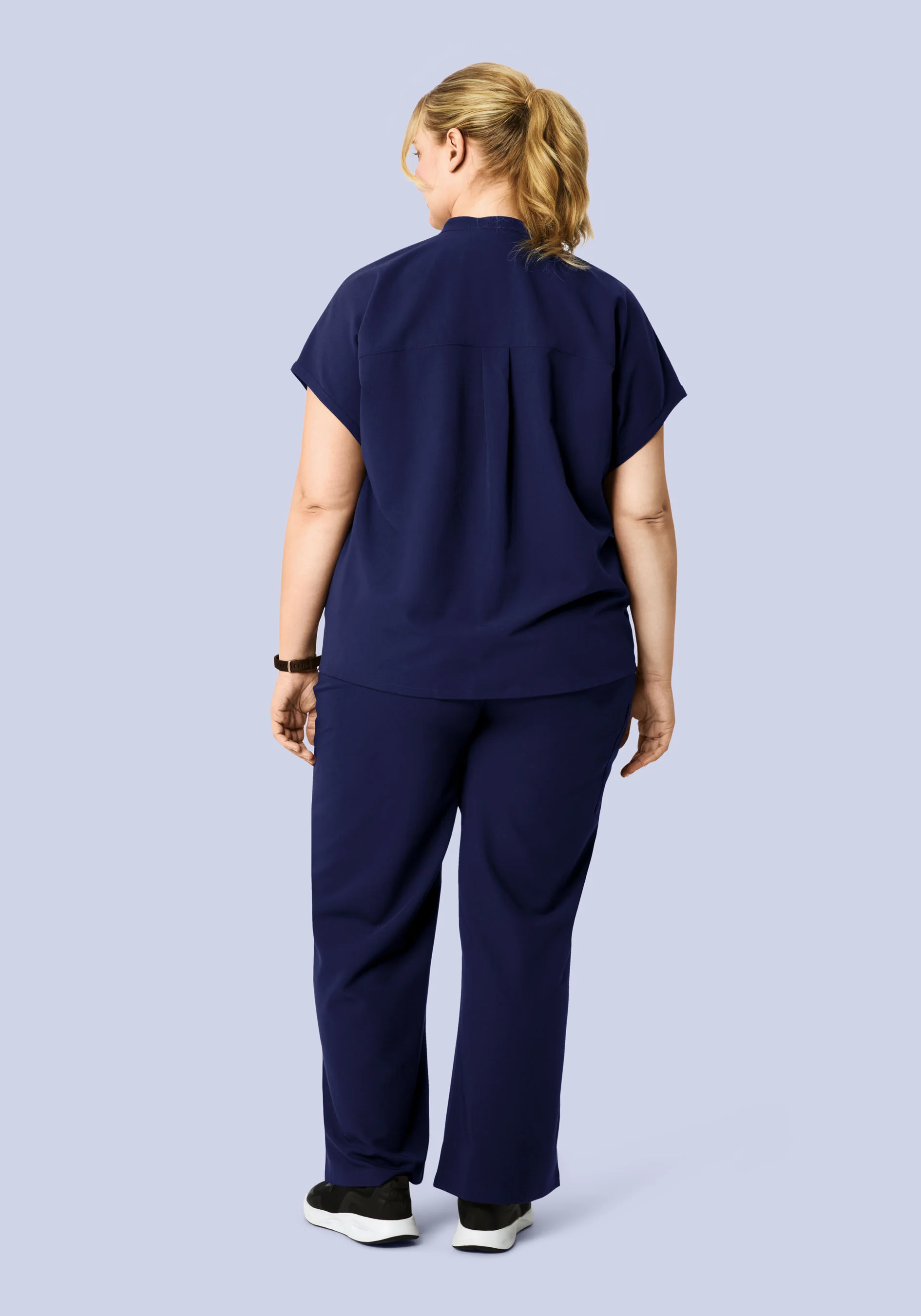 High Waisted Wide Leg Navy - Image 6