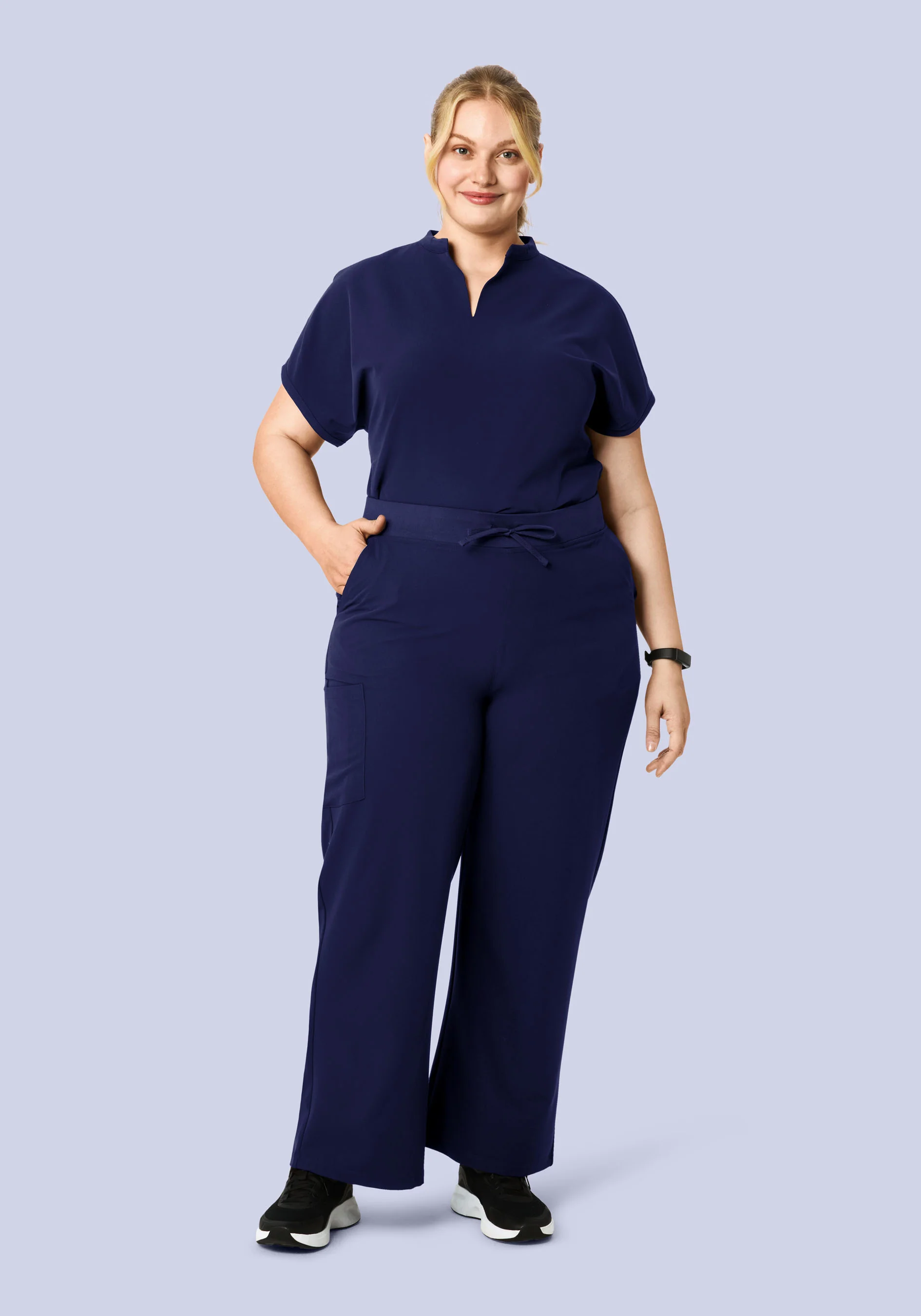 High Waisted Wide Leg Navy - Image 7