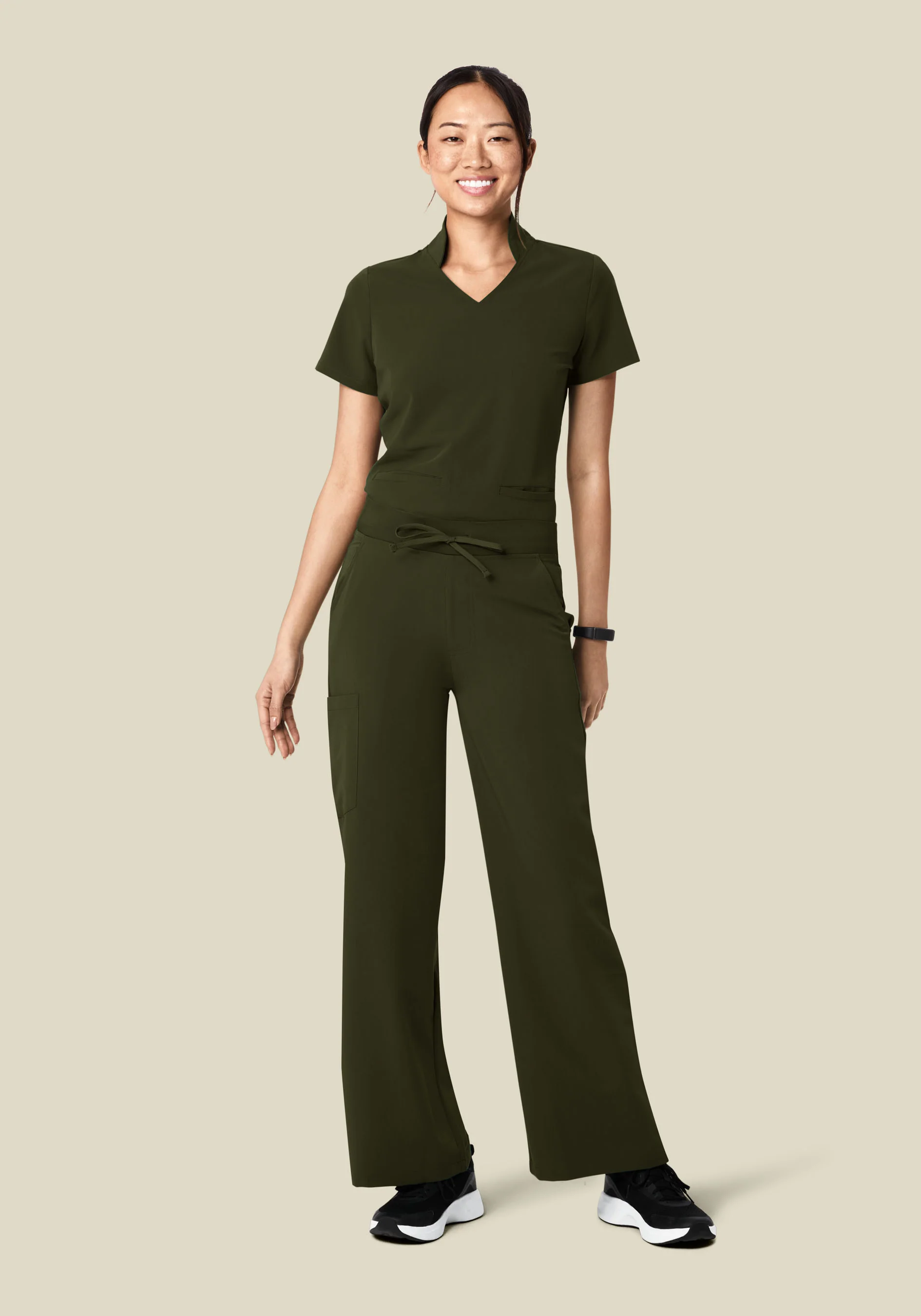 High Waisted Wide Leg Olive - Image 5