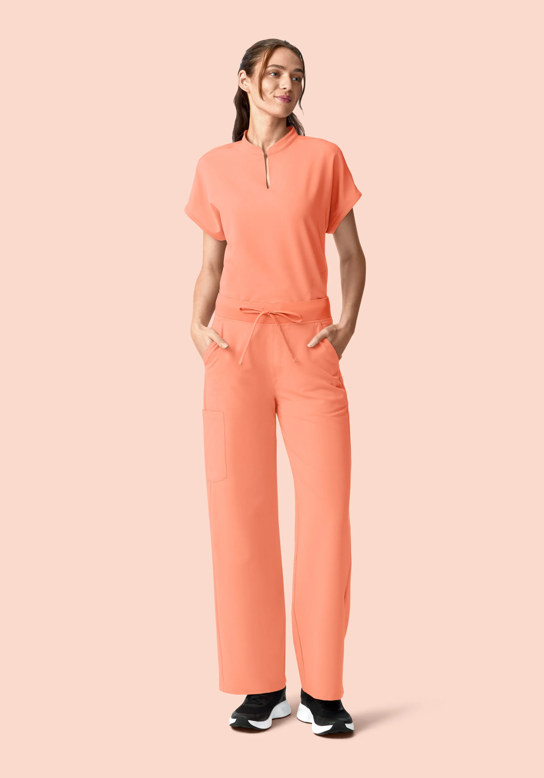 High Waisted Wide Leg Peach - Image 5