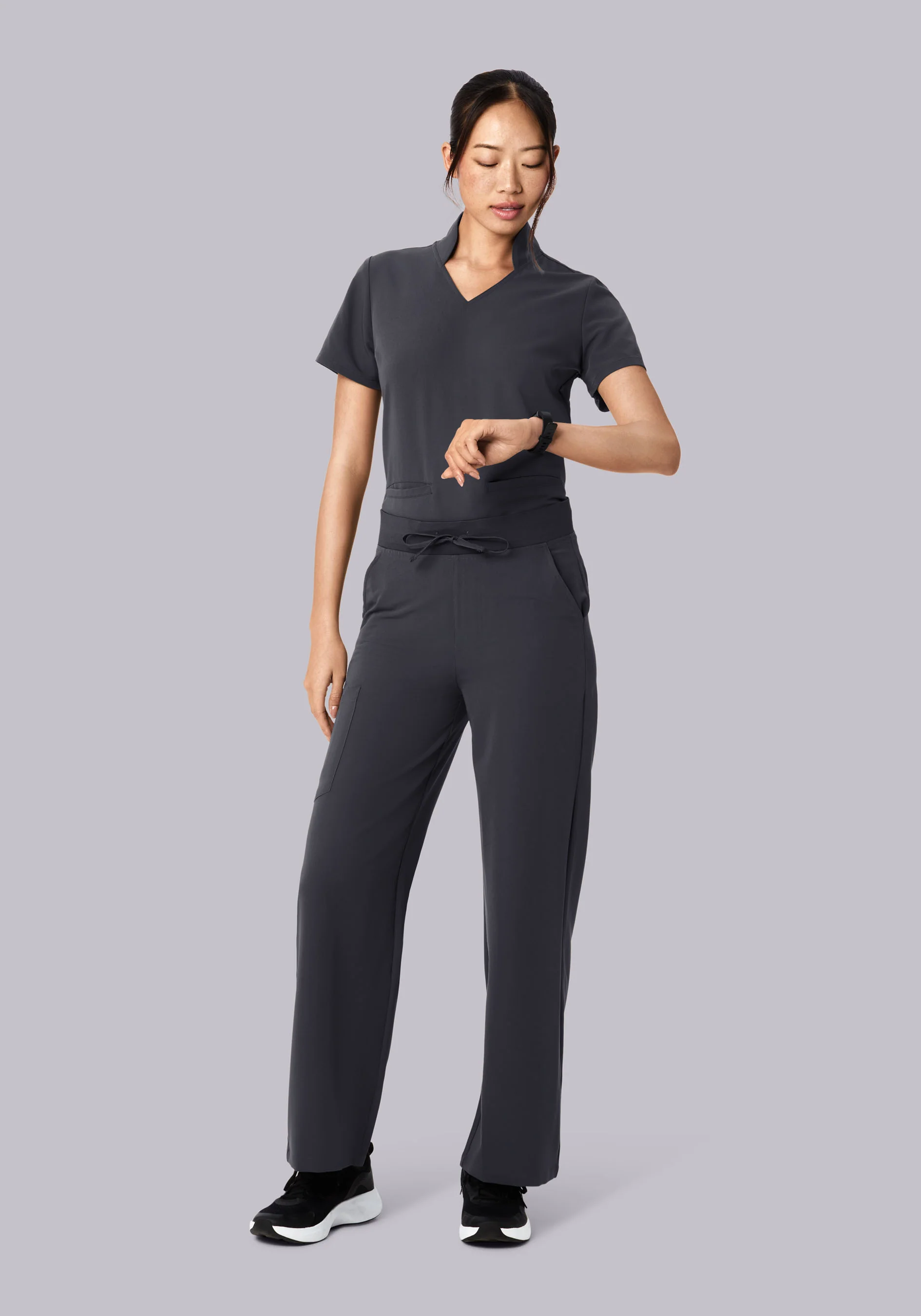 High Waisted Wide Leg Pewter - Image 3