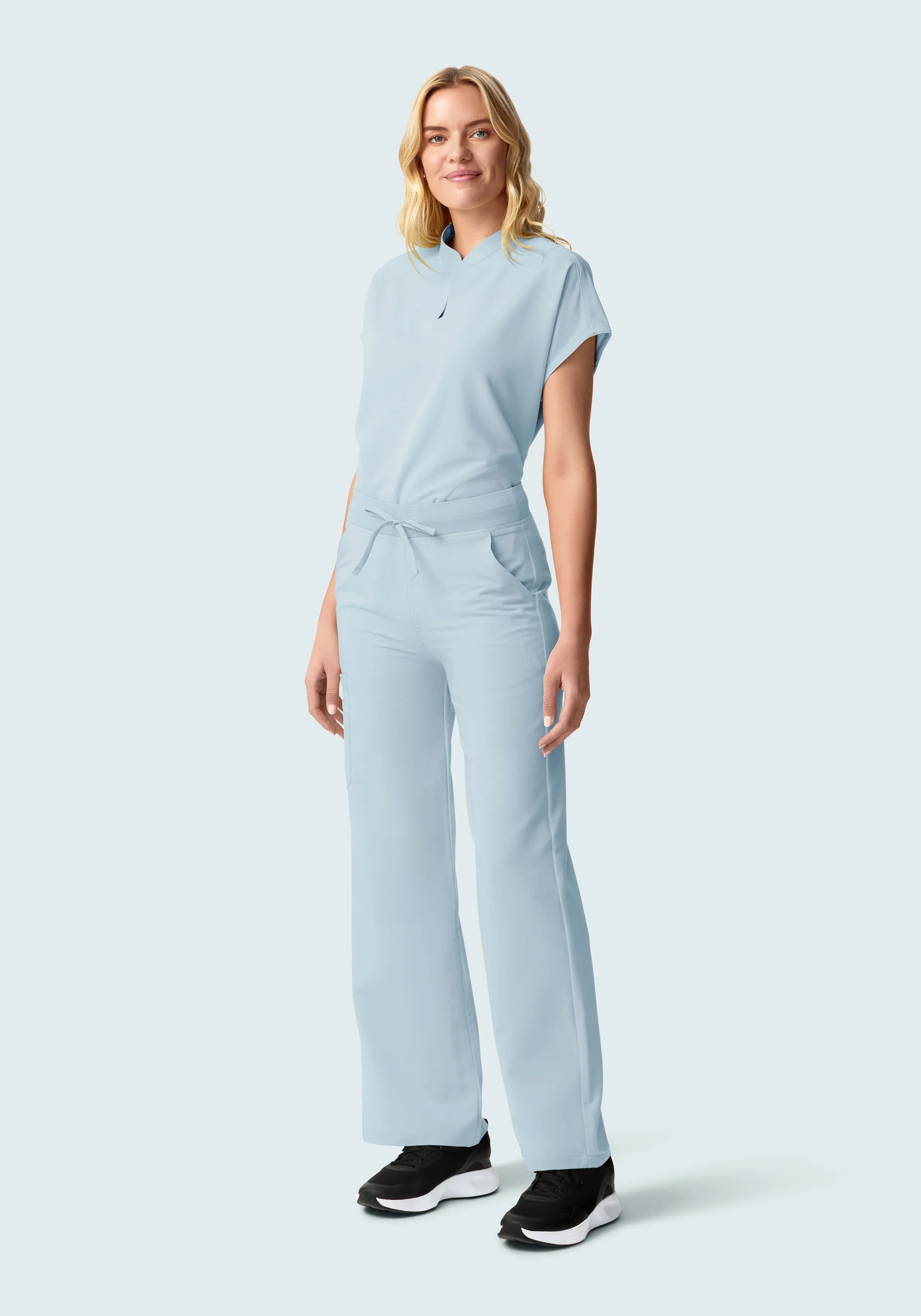 High Waisted Wide Leg Powder Blue - Image 2