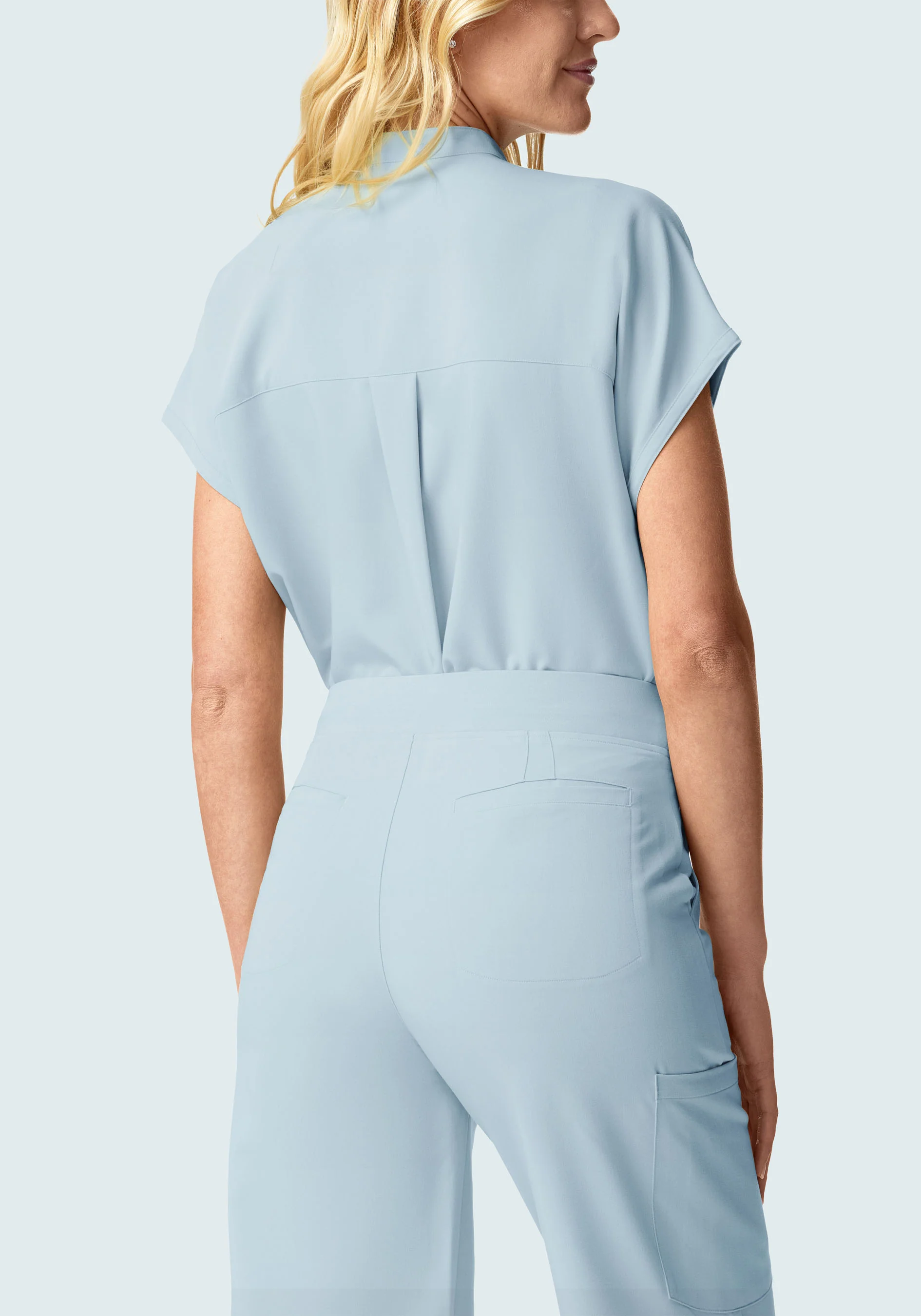 High Waisted Wide Leg Powder Blue - Image 4