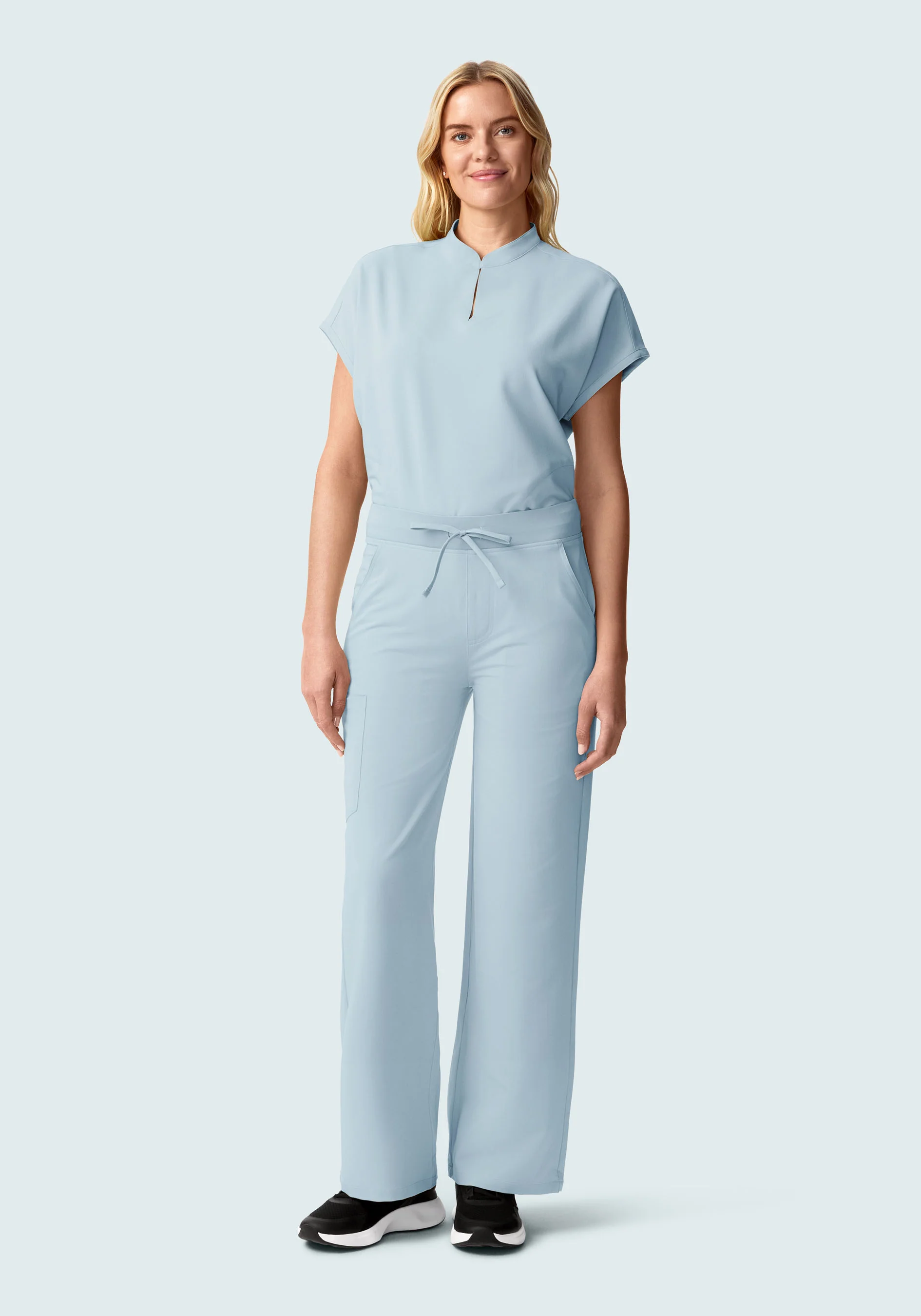 High Waisted Wide Leg Powder Blue - Image 6