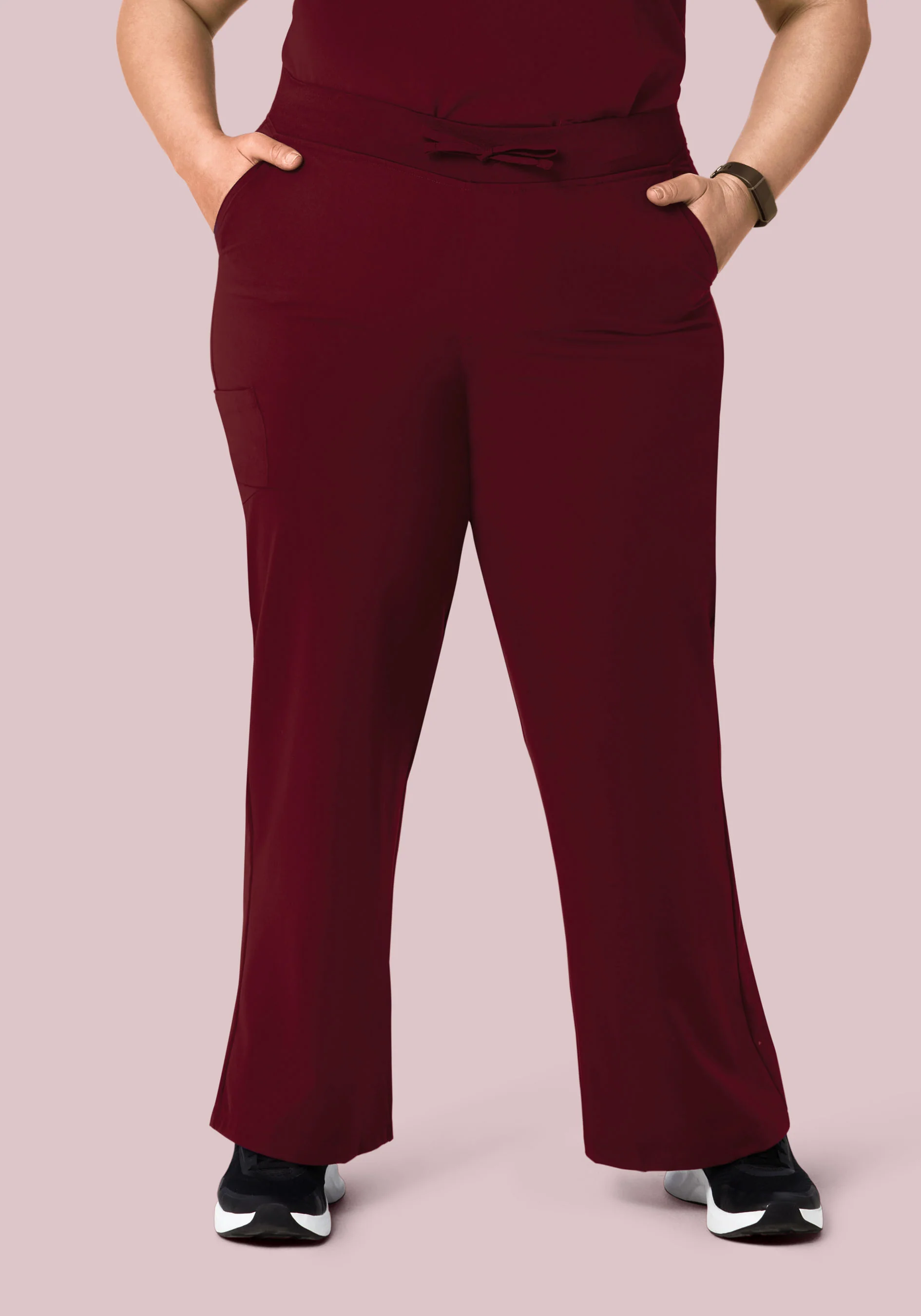 High Waisted Wide Leg Wine - Image 3