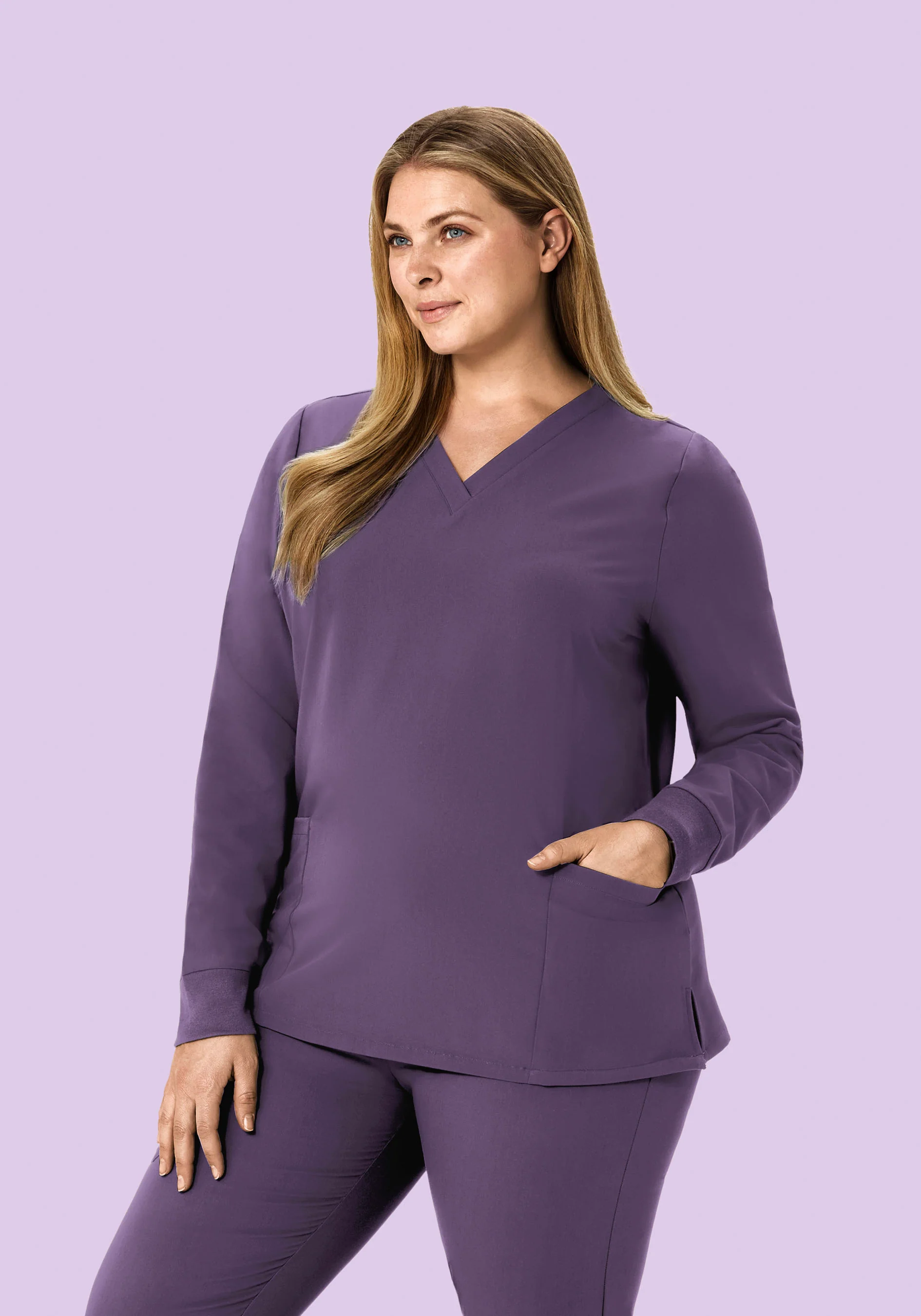 Long Sleeve 6 Pocket Top Dewberry - Image 5