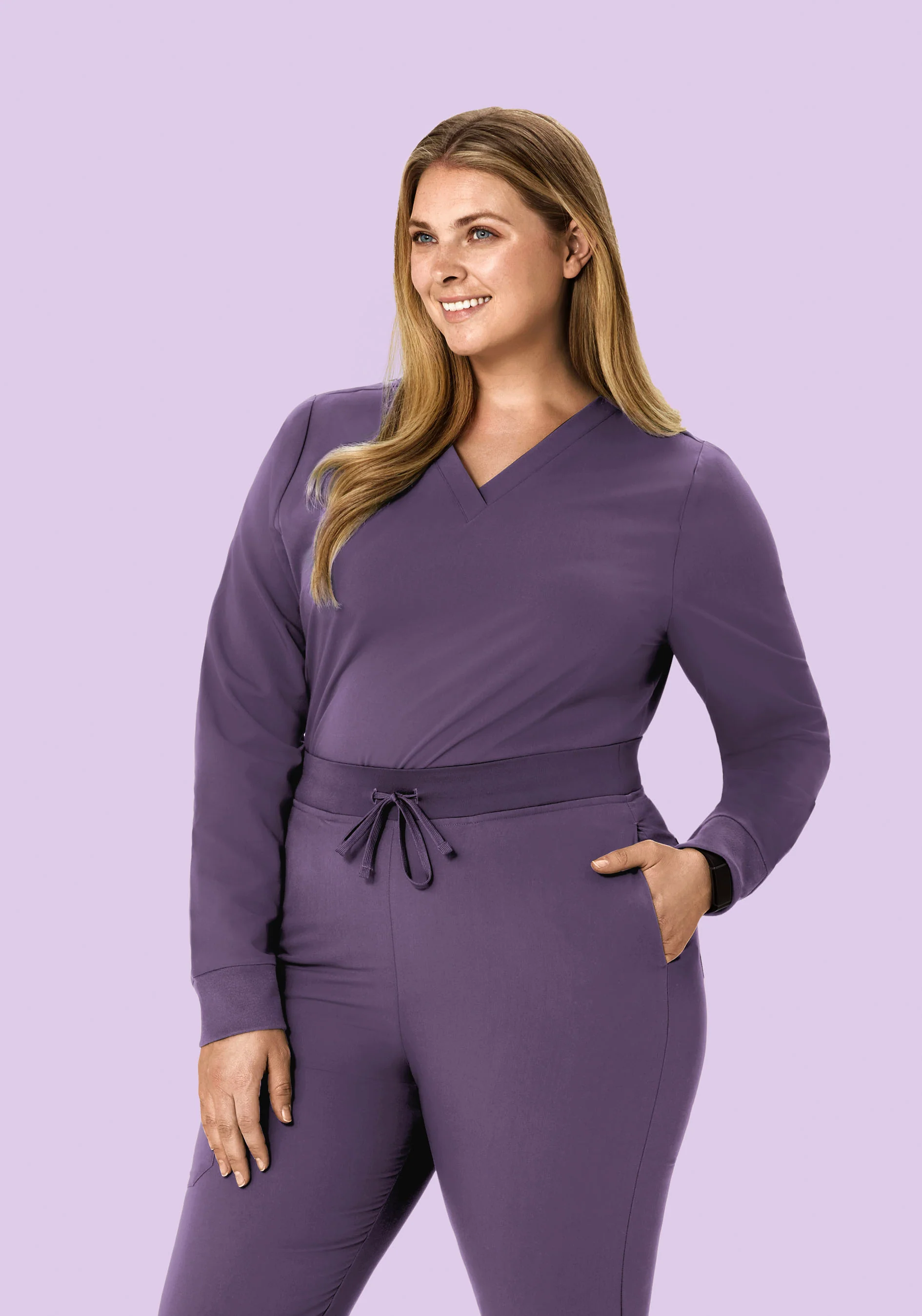 Long Sleeve 6 Pocket Top Dewberry - Image 6